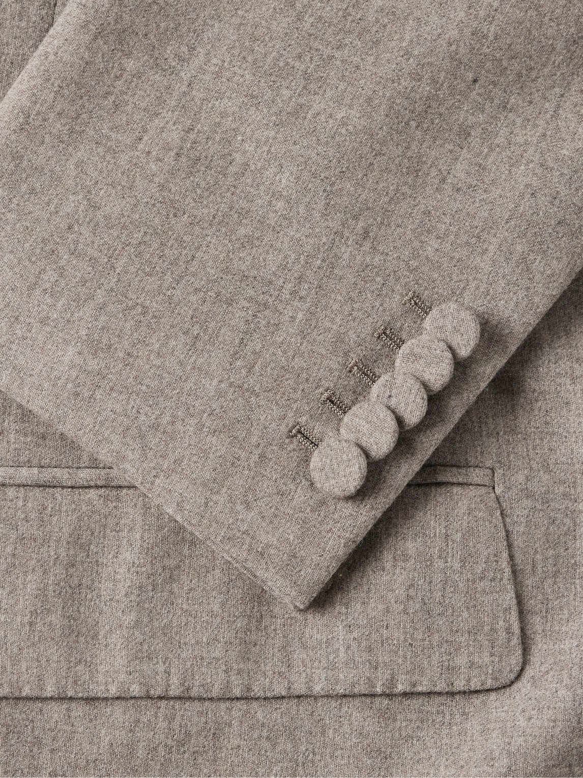 Shop Umit Benan B+ Double-breasted Wool-blend Suit Jacket In Neutrals