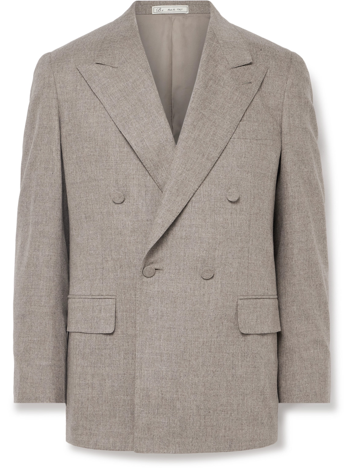 Double-Breasted Wool-Blend Suit Jacket