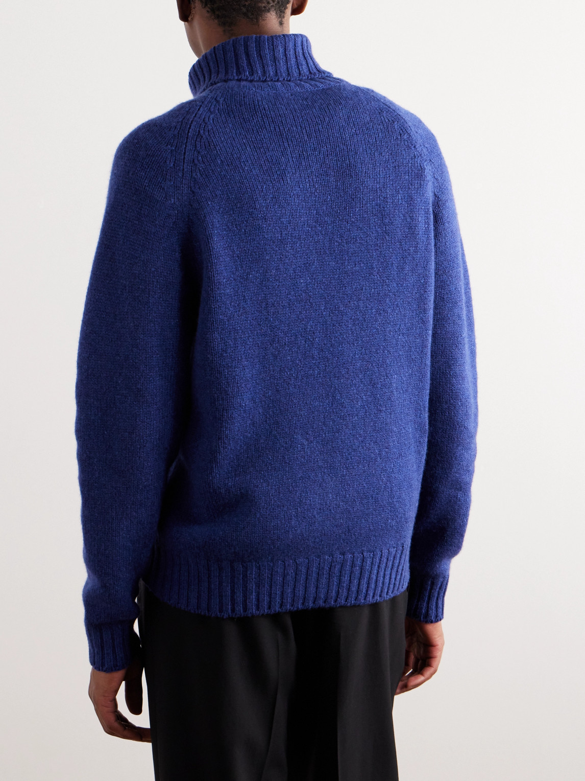 Shop Umit Benan B+ Cashmere Rollneck Sweater In Blue