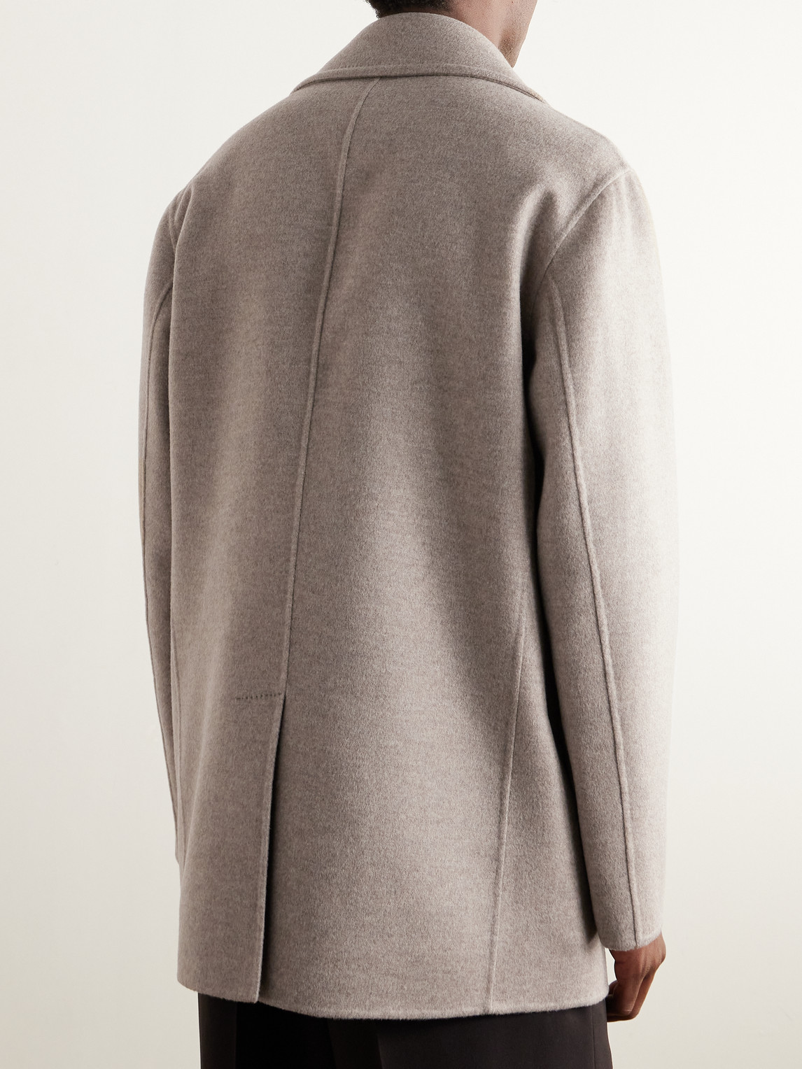 Shop Umit Benan B+ Wool And Cashmere-blend Peacoat In Neutrals
