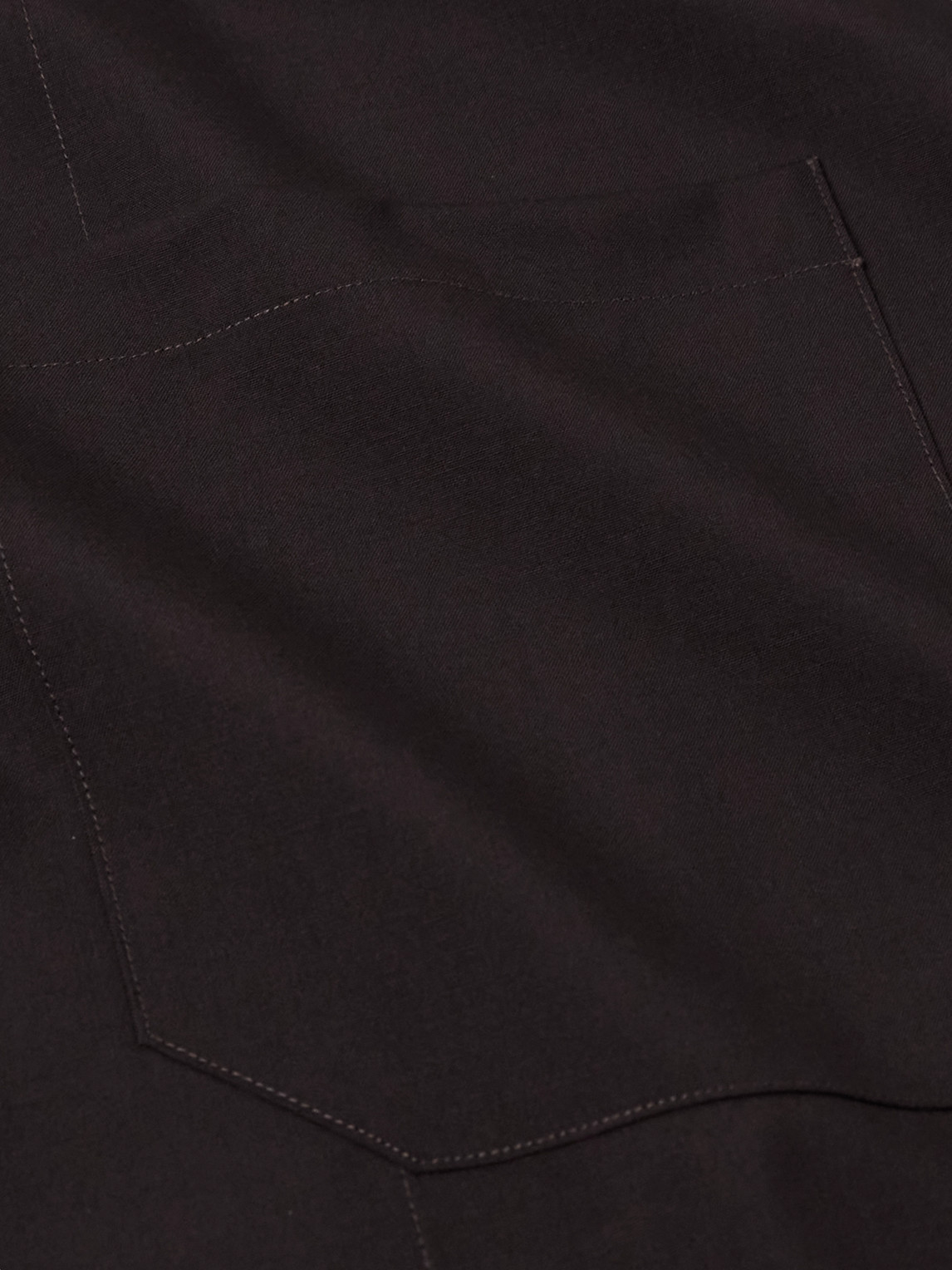 Shop Umit Benan B+ Convertible-collar Virgin Wool Shirt In Brown
