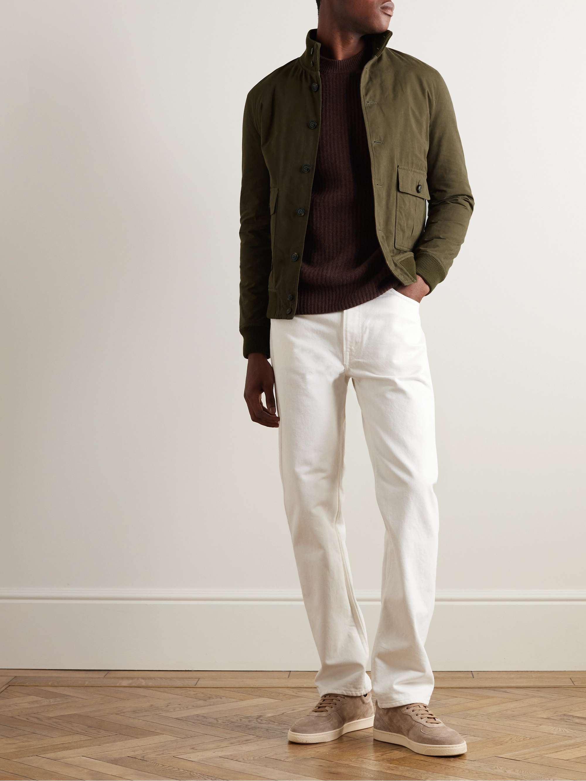 VALSTAR Valstarino Padded Waxed Shell Bomber Jacket for Men | MR PORTER