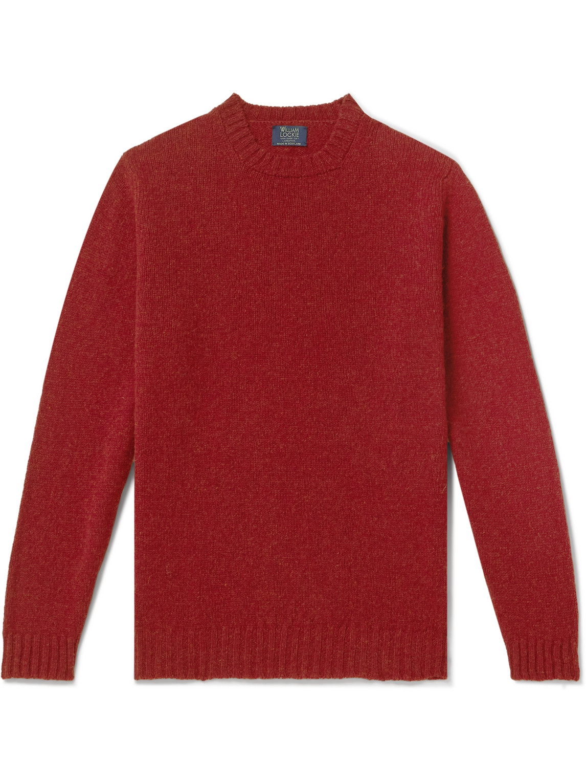 William Lockie Shetland Wool Jumper In Red