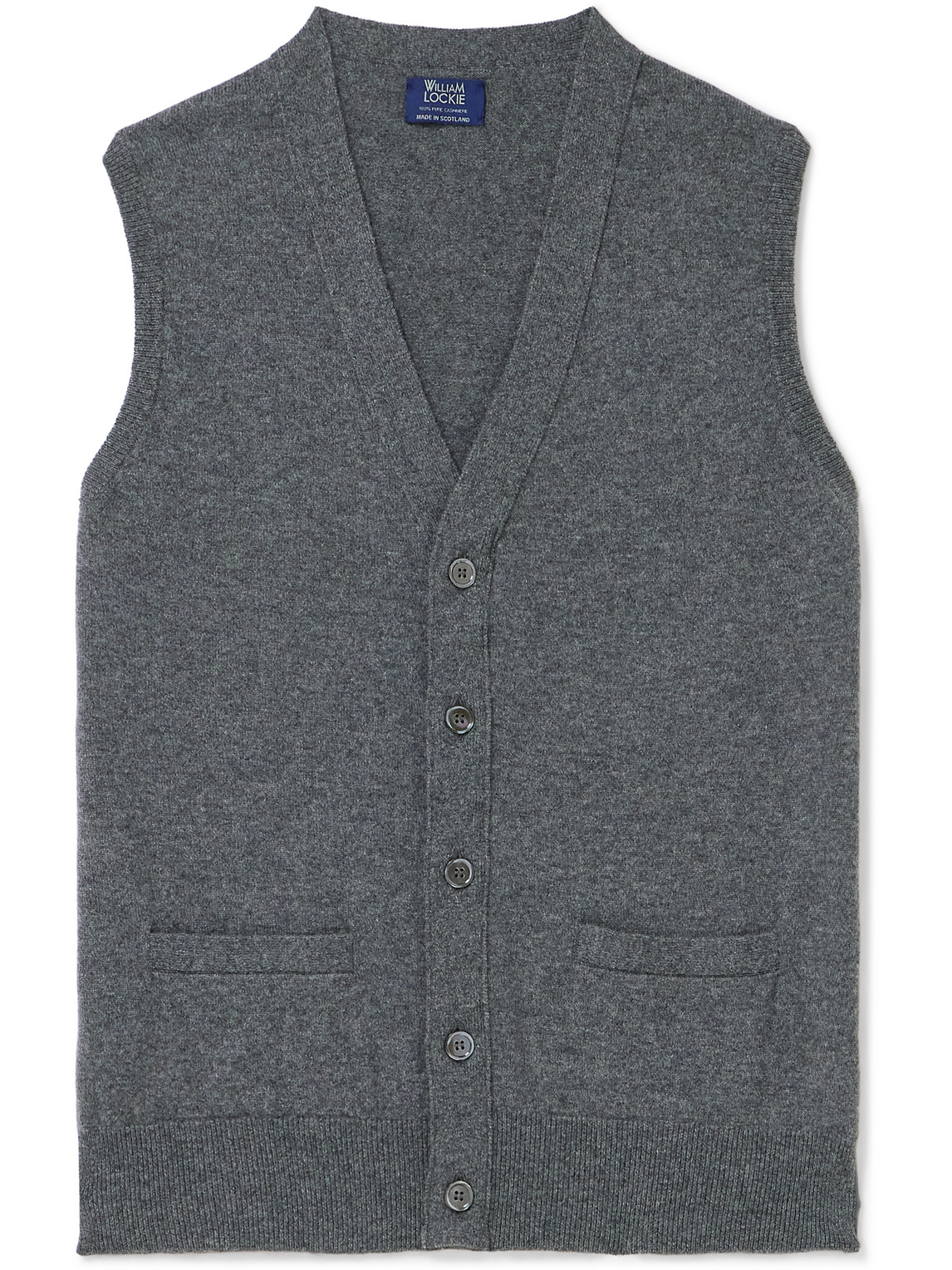 William Lockie Oxton Cashmere Sweater Vest In Gray