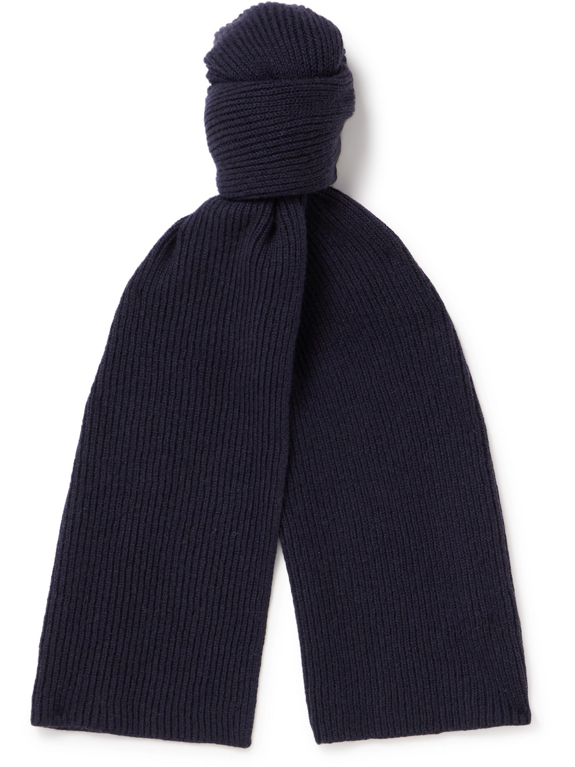 William Lockie Ribbed Cashmere Scarf In Blue