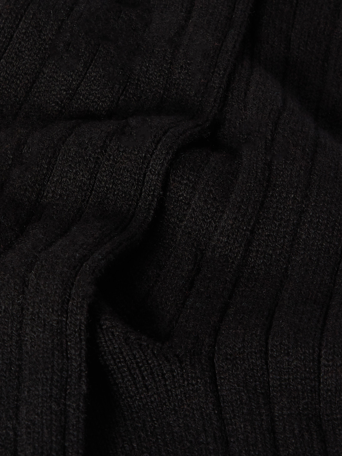 Shop William Lockie Ribbed Cashmere-blend Socks In Black