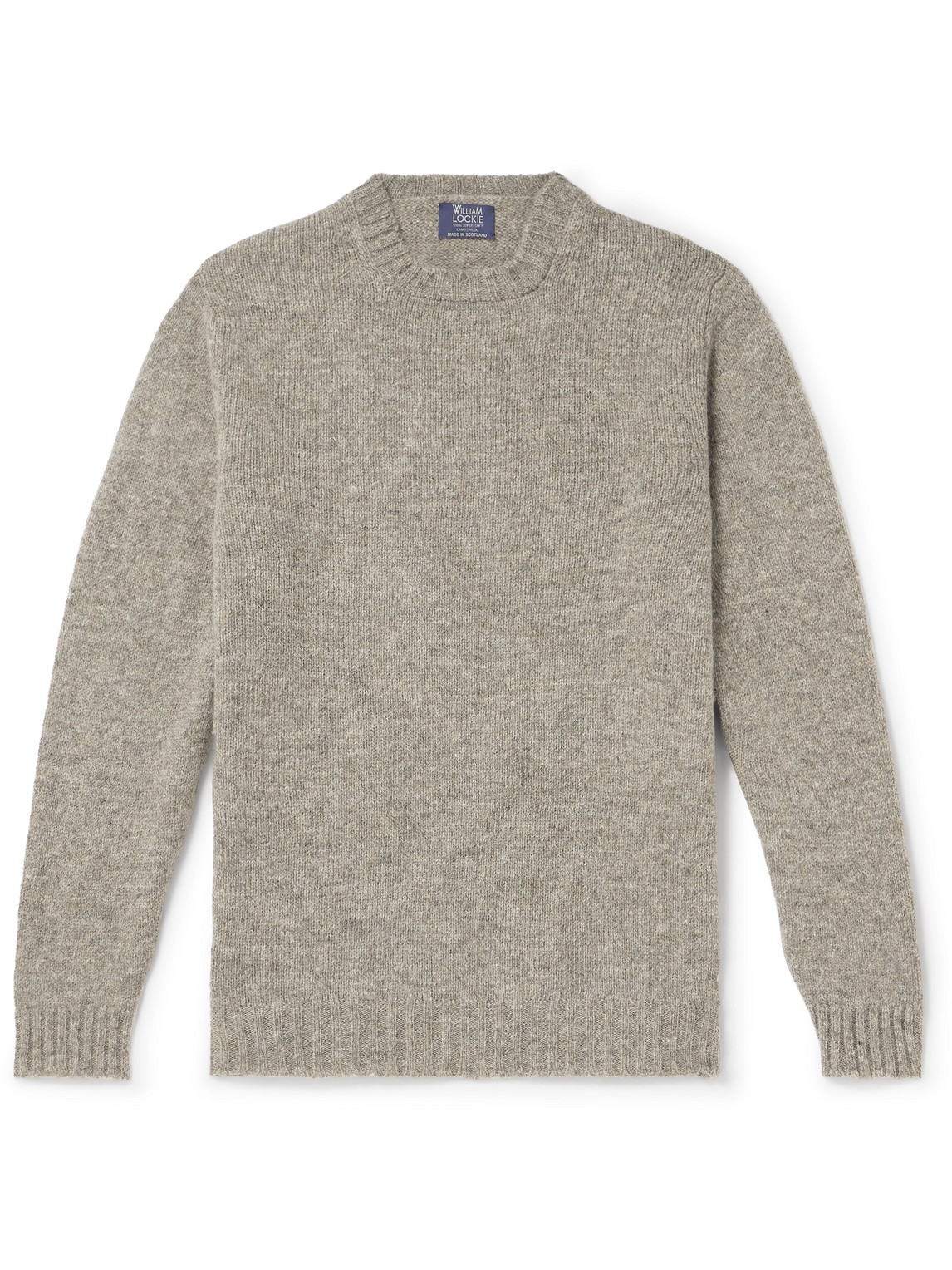 William Lockie Shetland Wool Sweater In Neutrals