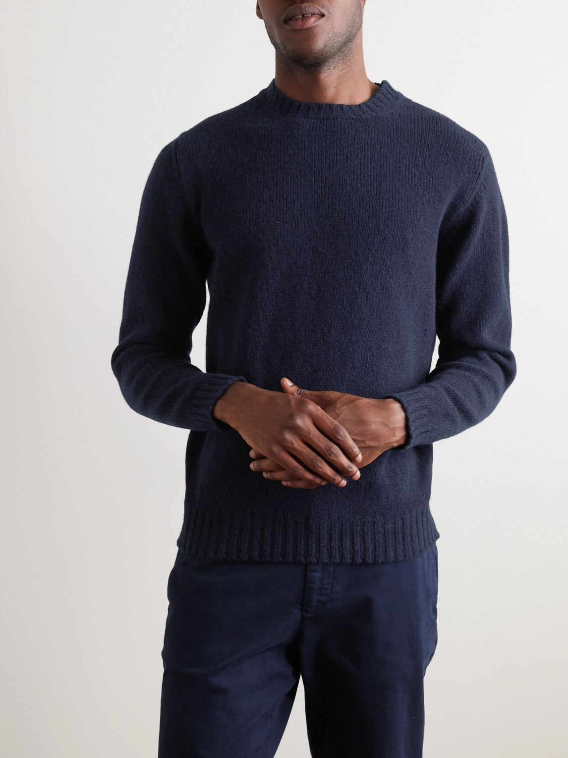 Shop William Lockie Shetland Wool Sweater In Blue