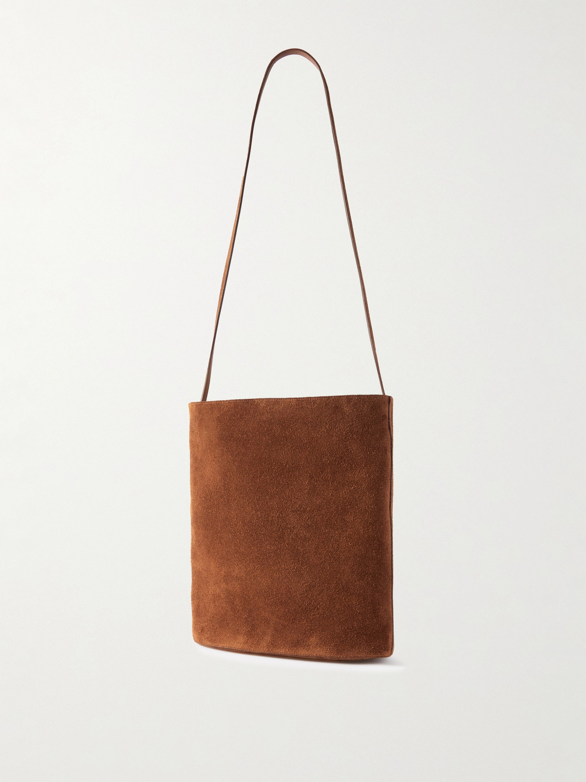 Celine Logo-embossed Suede Tote Bag In Brown