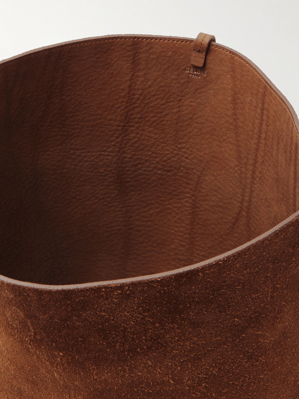 Celine Logo-embossed Suede Tote Bag In Brown