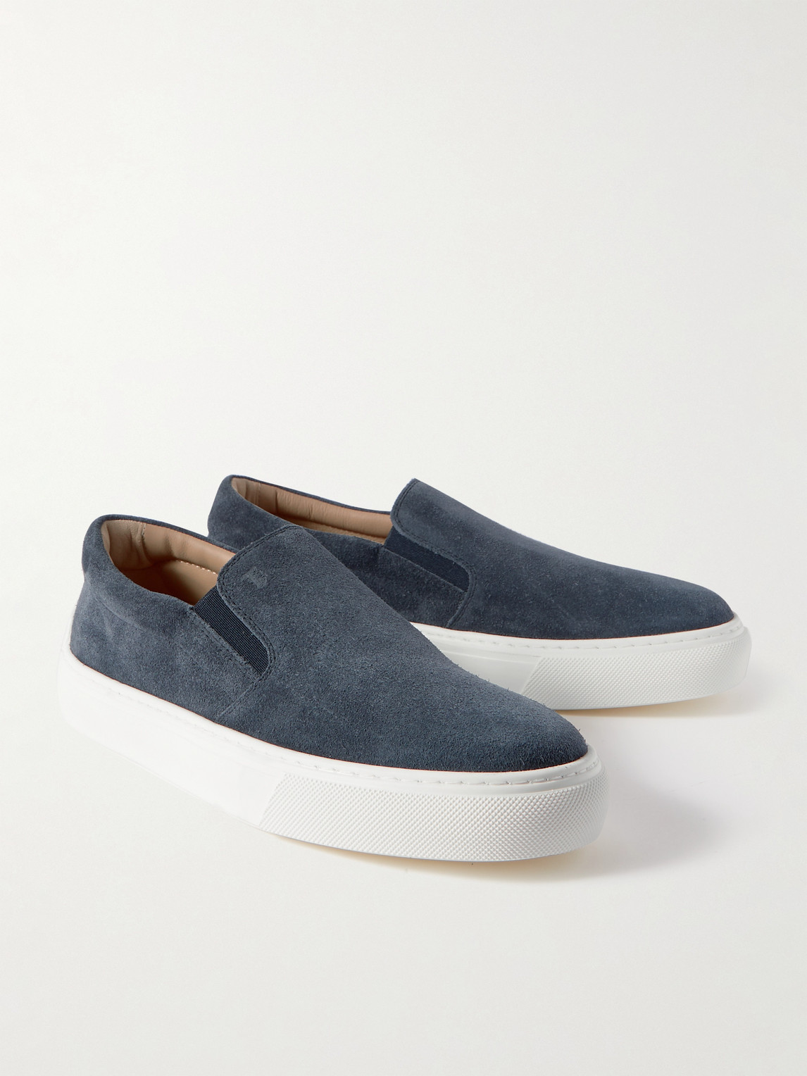 Shop Tod's Suede Slip-on Sneakers In Blue