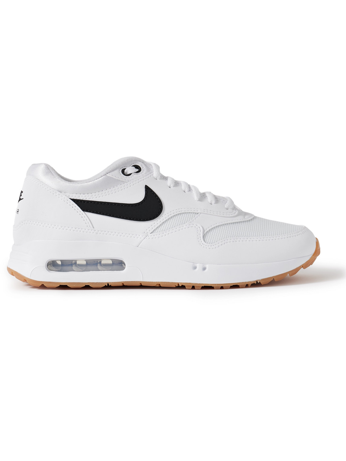 Nike Air Max 1 '86 Og G Leather And Mesh Golf Sneakers In White