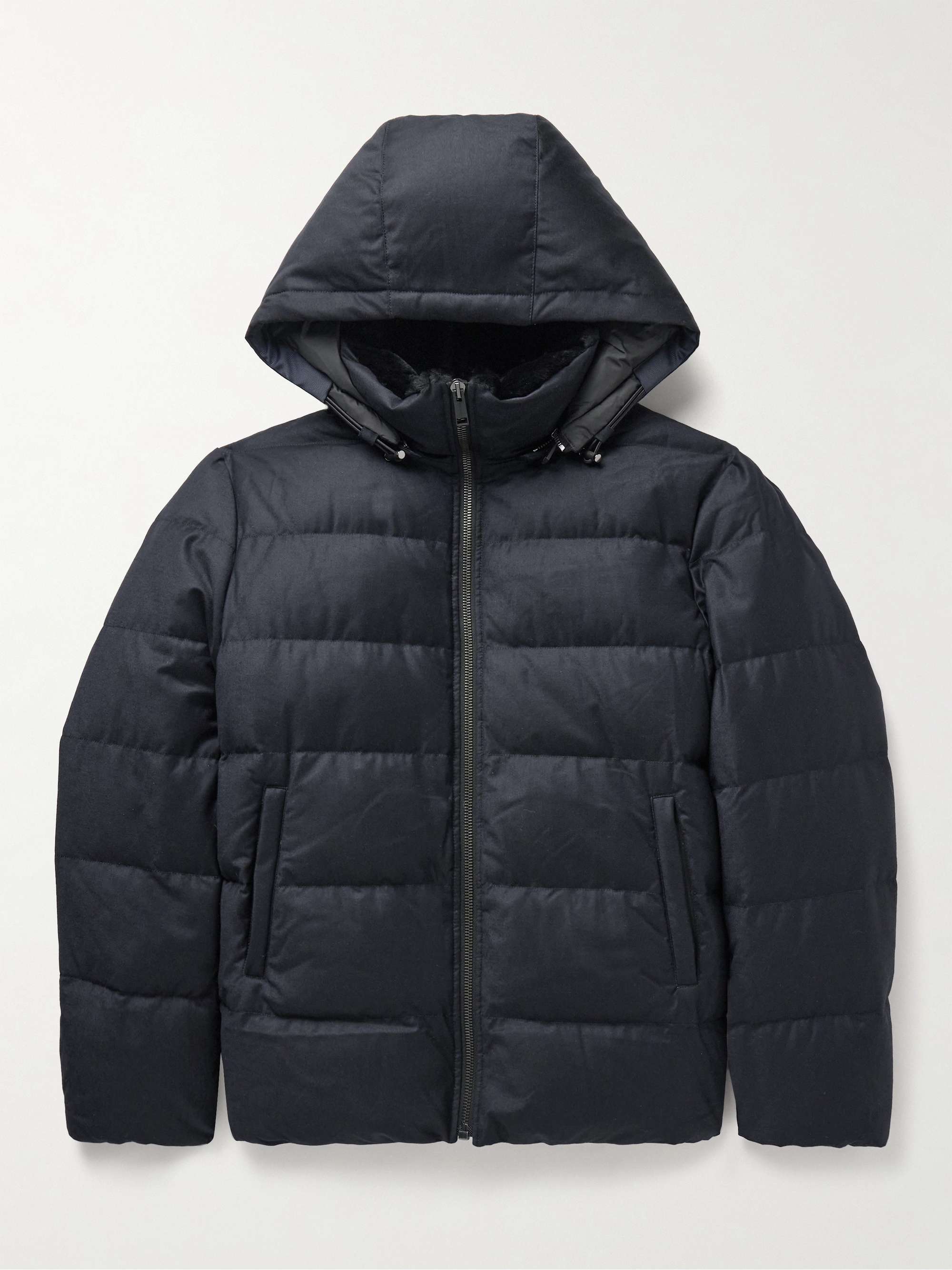 YVES SALOMON Shearling-Trimmed Quilted Virgin Wool and Silk-Blend ...