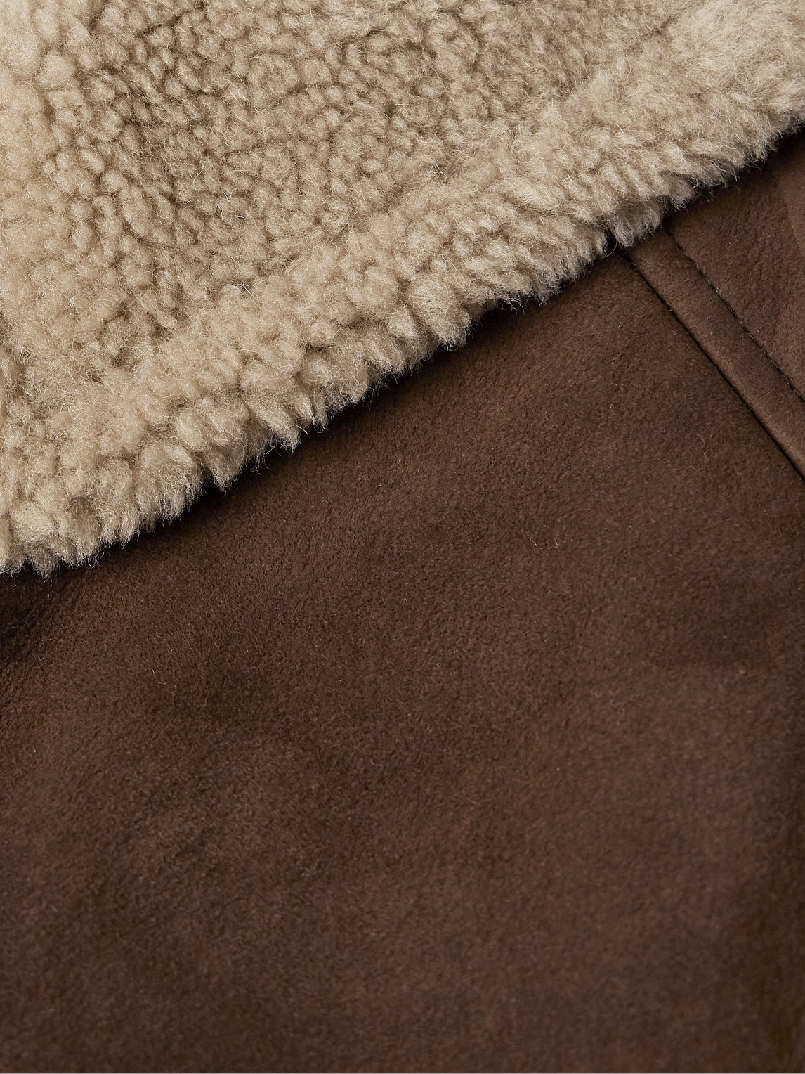 Shop Yves Salomon Shearling-lined Suede Jacket In Brown