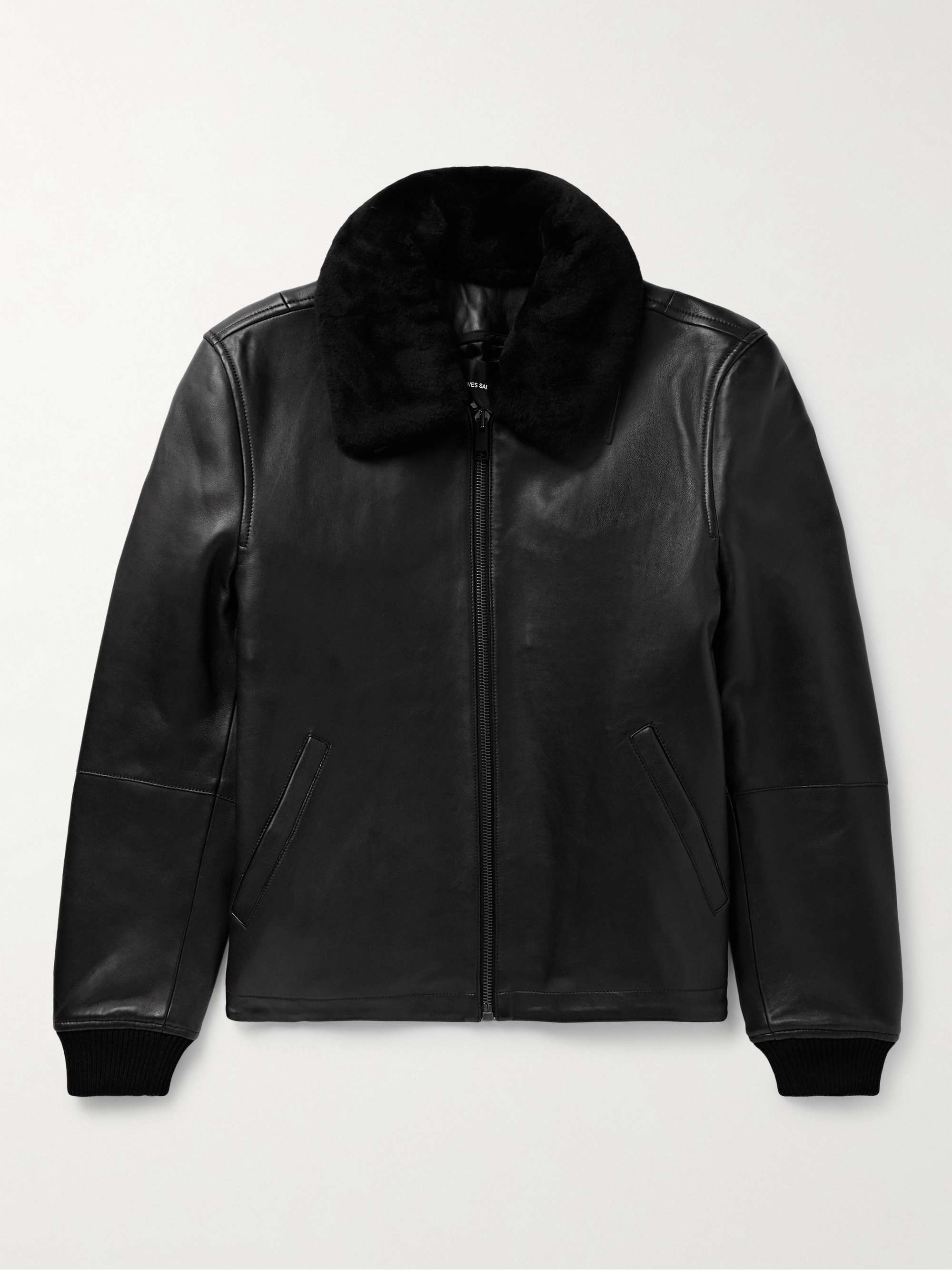 YVES SALOMON Shearling-Trimmed Leather Jacket for Men | MR PORTER