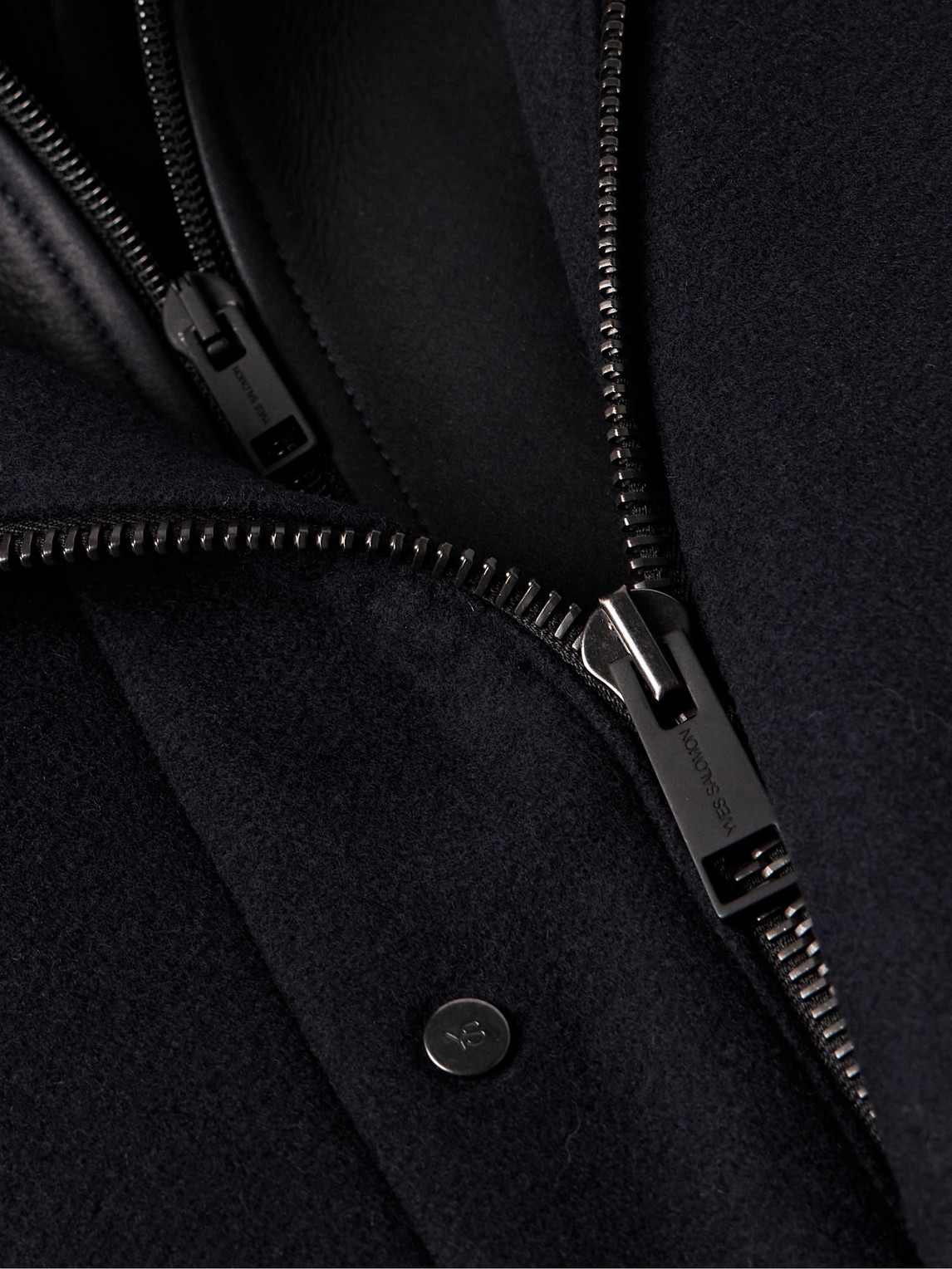 YVES SALOMON VIRGIN WOOL-FELT COAT WITH DETACHABLE SHEARLING LINER