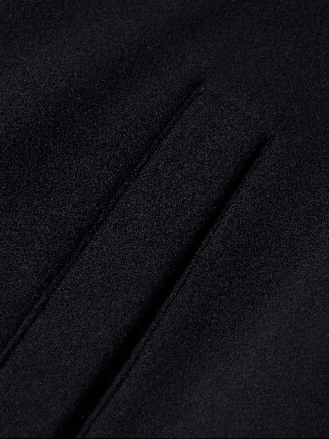 Shop Yves Salomon Virgin Wool-felt Coat With Detachable Shearling Liner In Blue