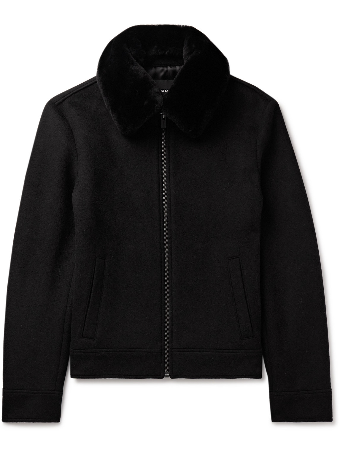 Yves Salomon Shearling-trimmed Wool And Cashmere-blend Jacket In Black