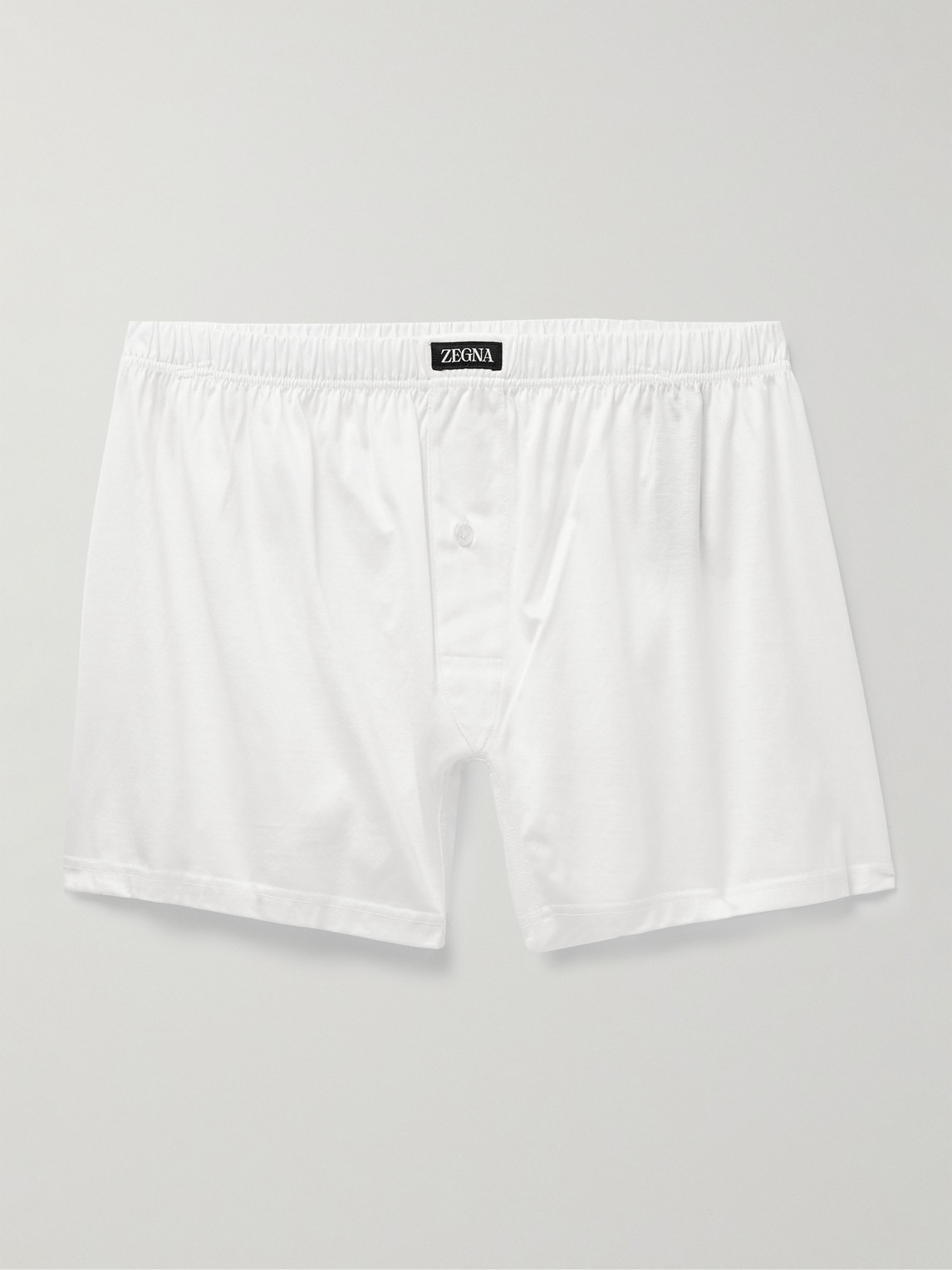Zegna Filoscozia® Cotton-jersey Boxer Shorts In White