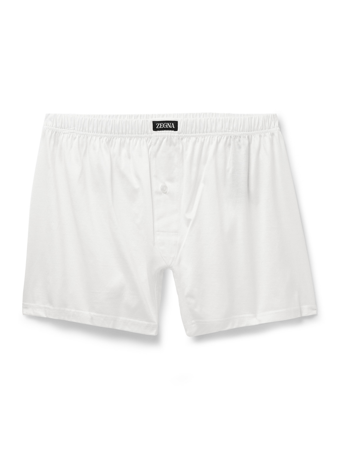 Zegna Filoscozia® Cotton-jersey Boxer Shorts In White