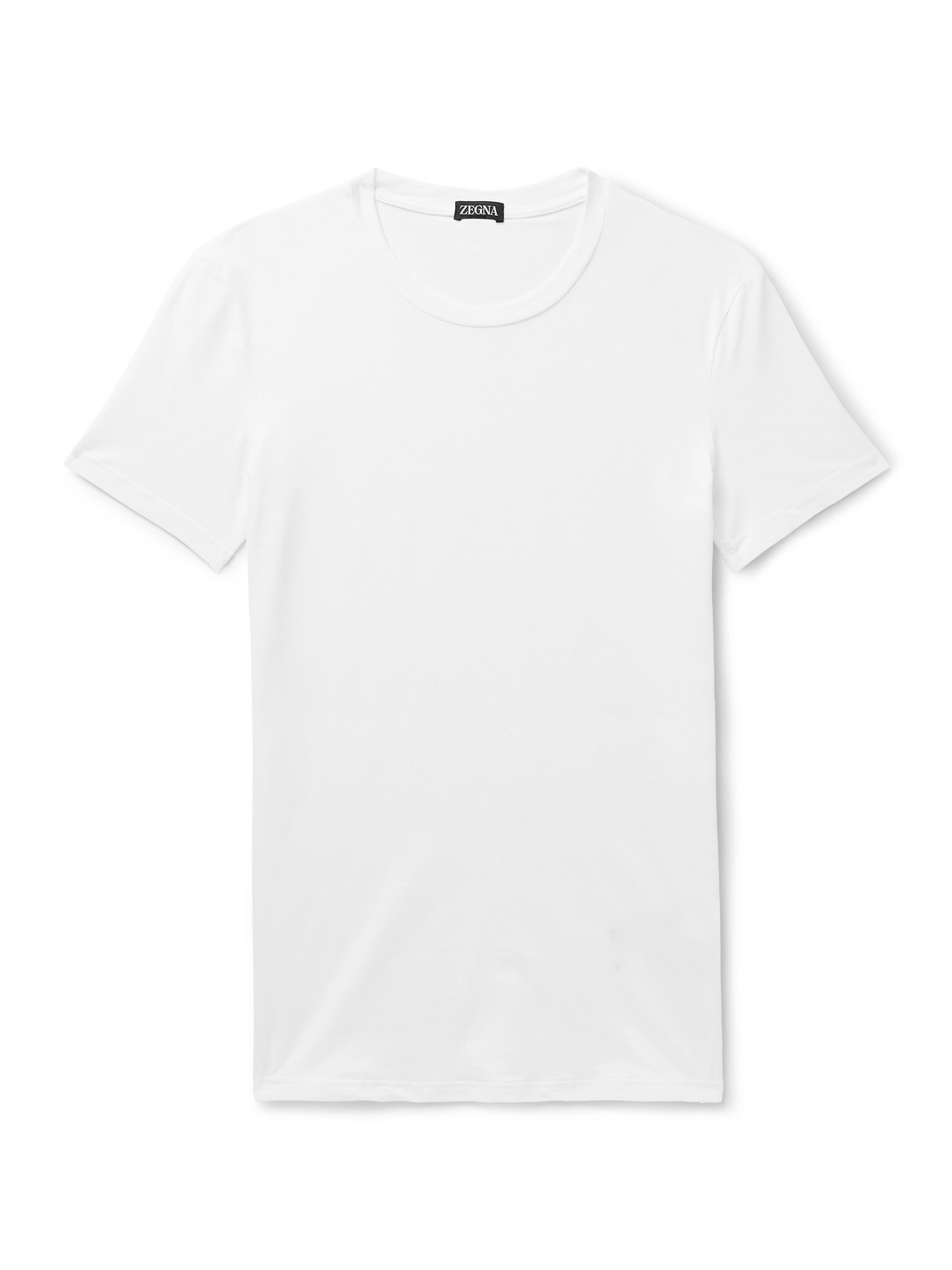 Zegna Stretch-cotton Jersey T-shirt In White