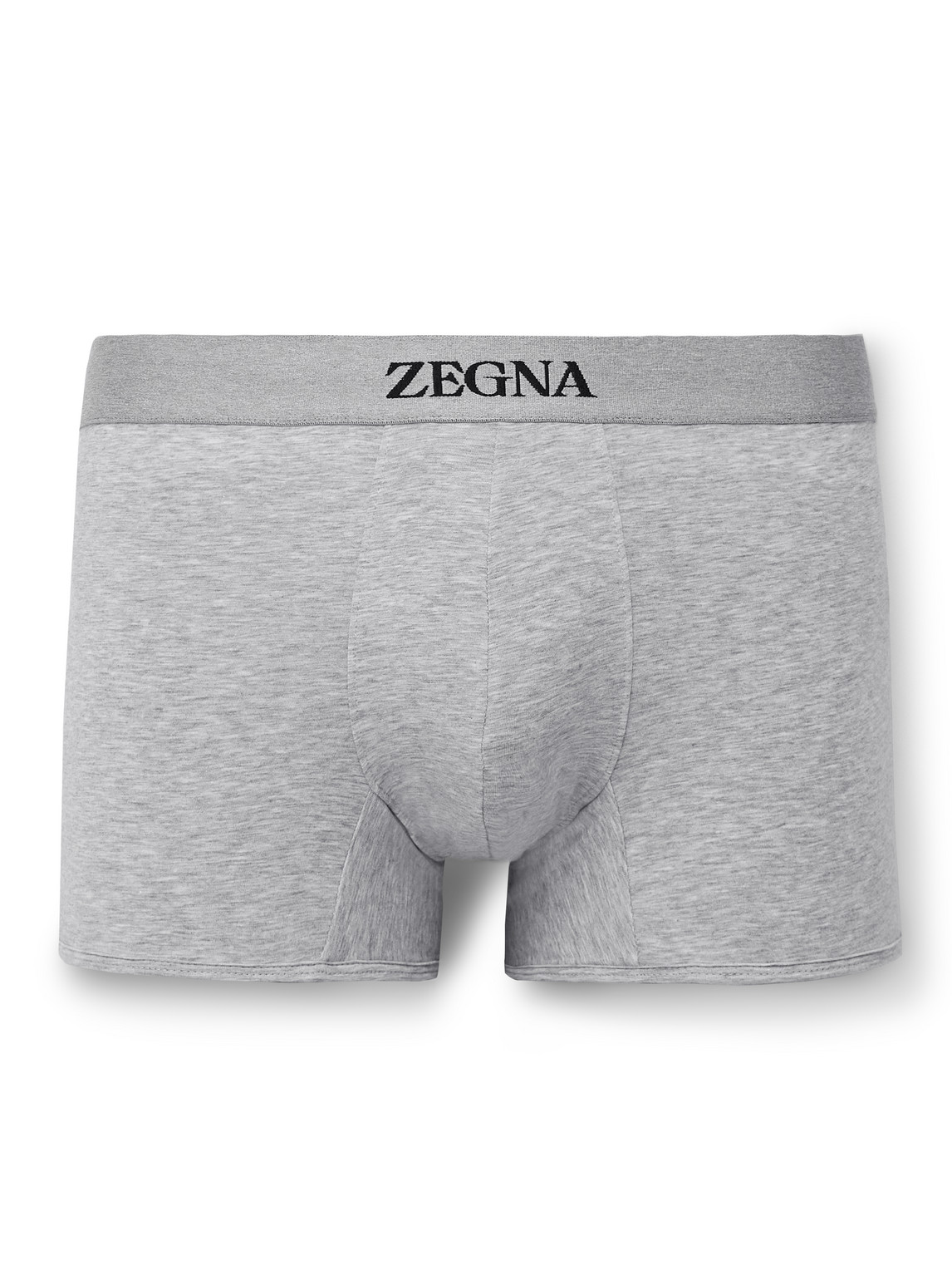 Zegna Stretch-cotton Boxer Briefs In Grey