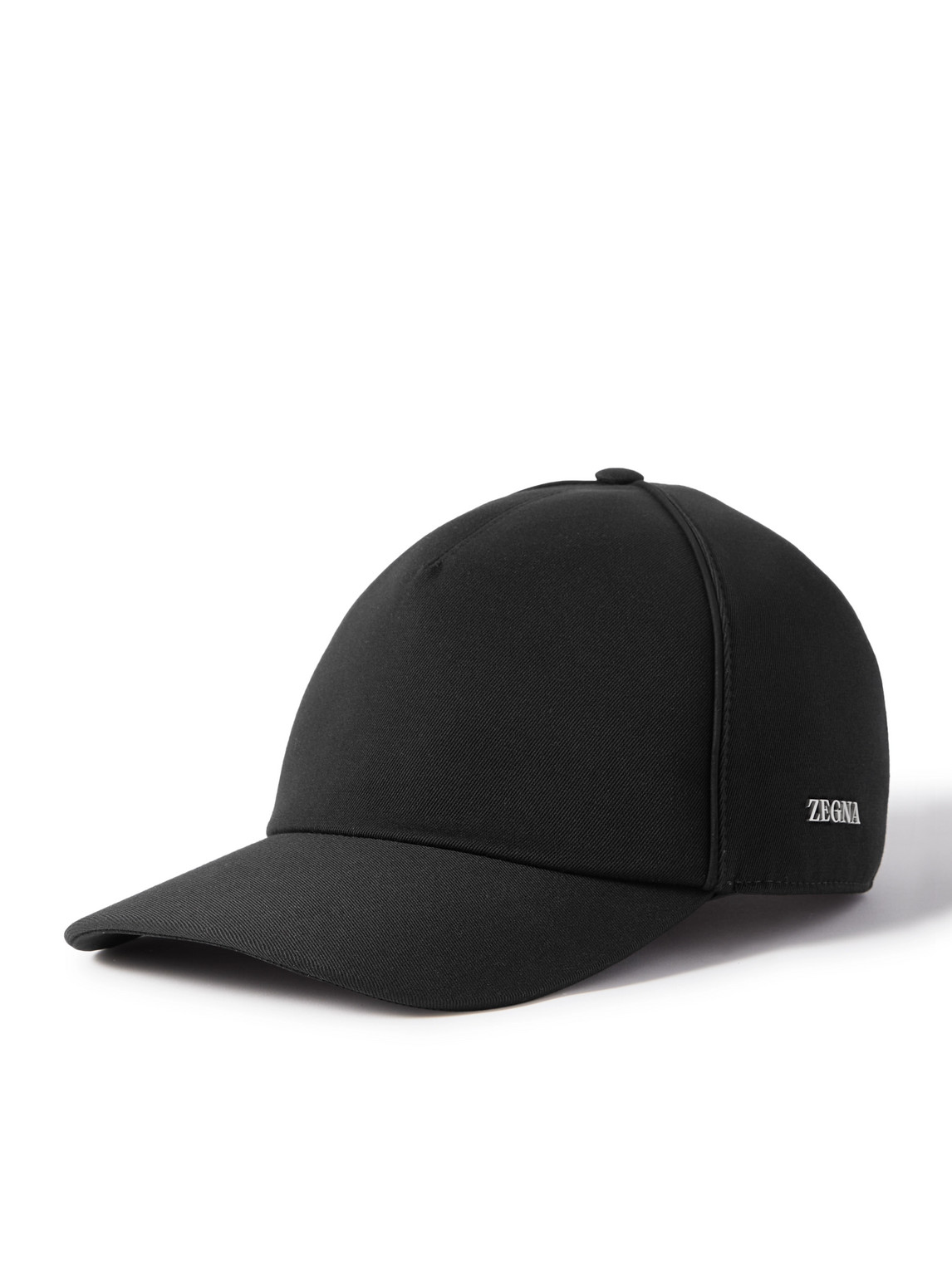 Zegna Logo-appliquéd Cotton And Wool-blend Twill Baseball Cap In Black