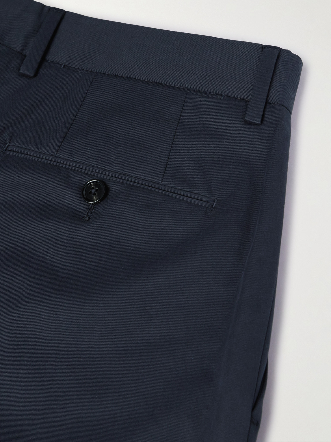 ZEGNA STRAIGHT-LEG STRETCH-COTTON TWILL TROUSERS
