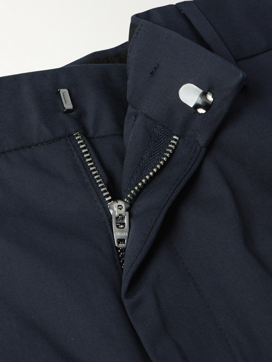 ZEGNA STRAIGHT-LEG STRETCH-COTTON TWILL TROUSERS
