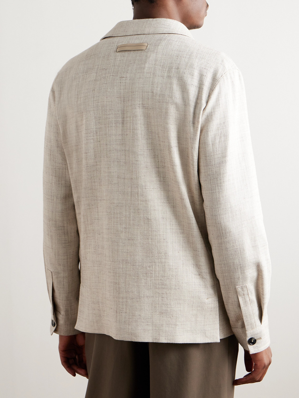 Zegna Bouclé-twill Chore Jacket In Neutrals