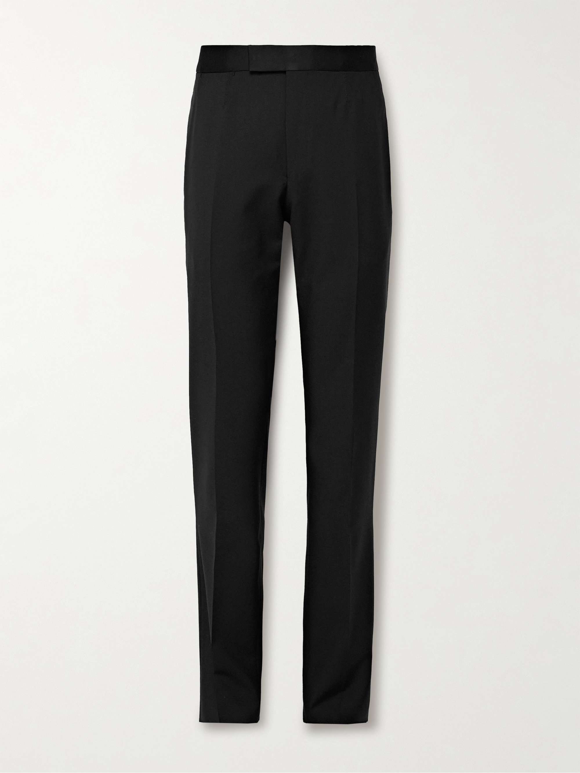 ZEGNA Straight-Leg Satin-Trimmed Wool and Mohair-Blend Tuxedo Trousers ...