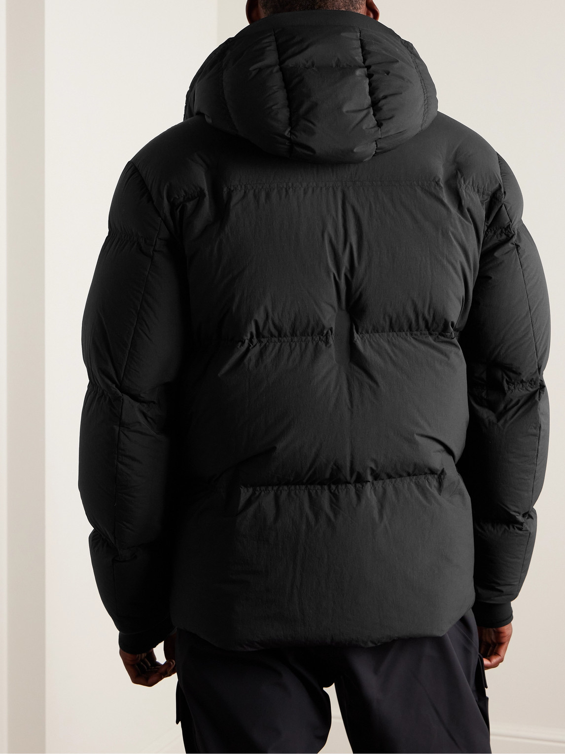 ZEGNA 퀼팅 쉘 후드 다운 스키 자켓