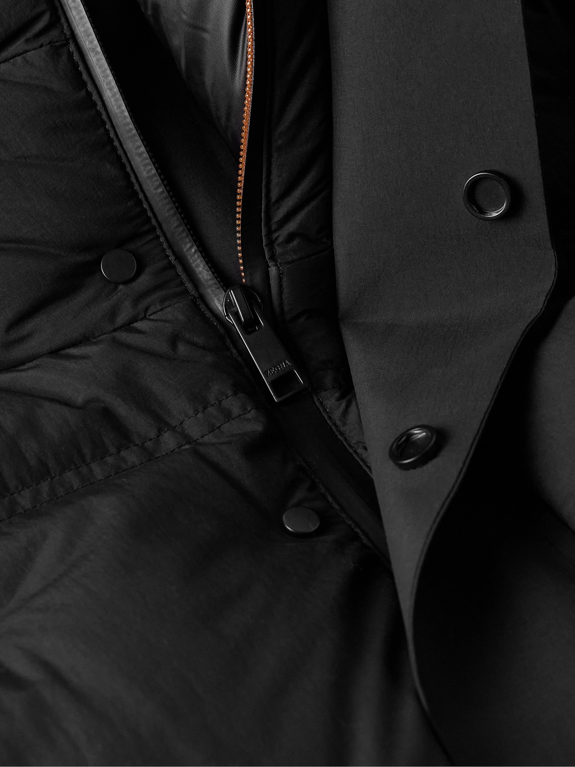 ZEGNA 퀼팅 쉘 후드 다운 스키 자켓
