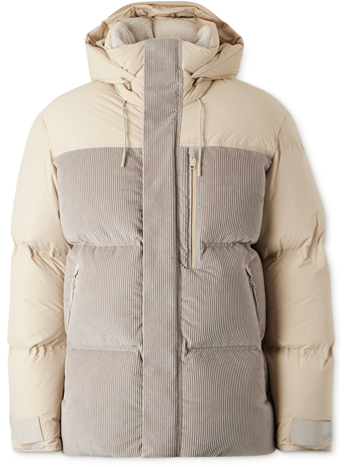 Panelled Quilted Cotton-Blend Corduroy Down Ski Jacket
