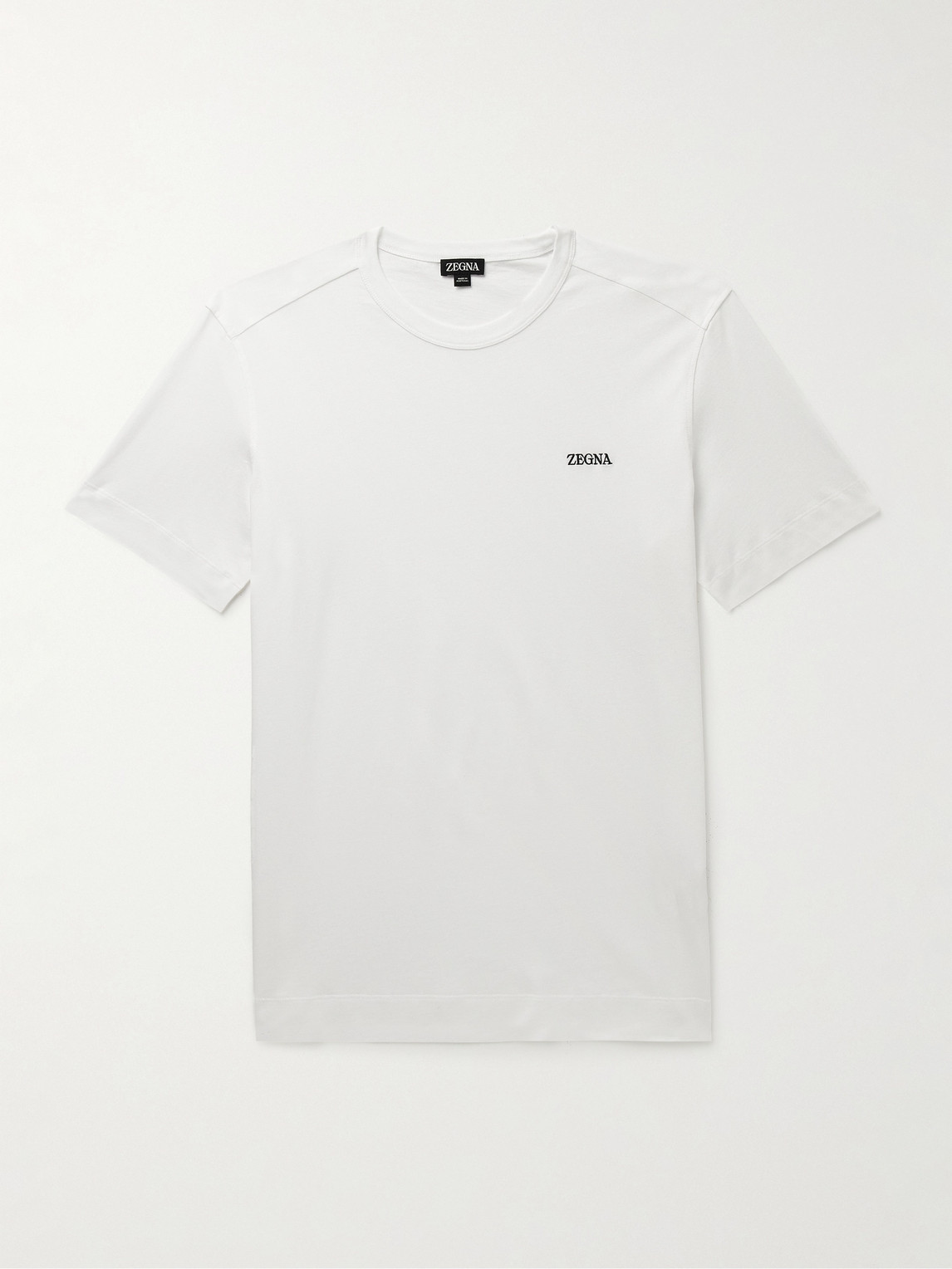 Zegna Slim-Fit Logo-Embroidered Cotton-Jersey T-Shirt - Men