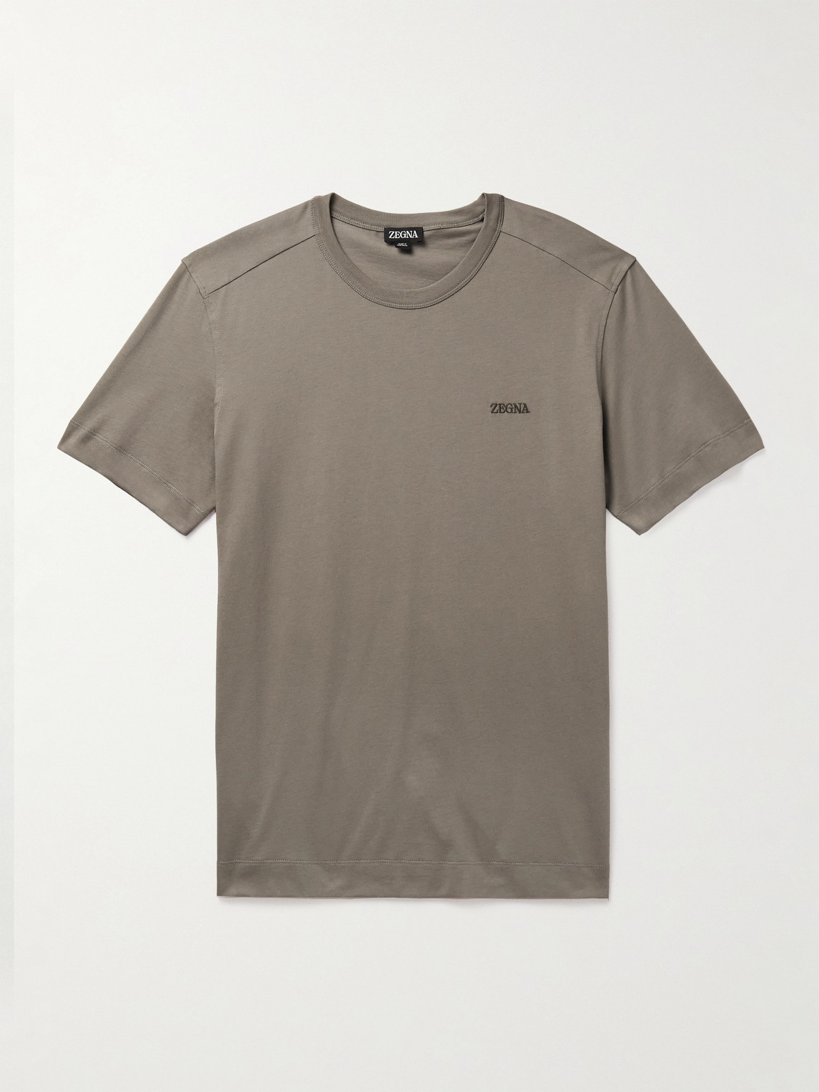 Zegna Slim-Fit Logo-Embroidered Cotton-Jersey T-Shirt - Men