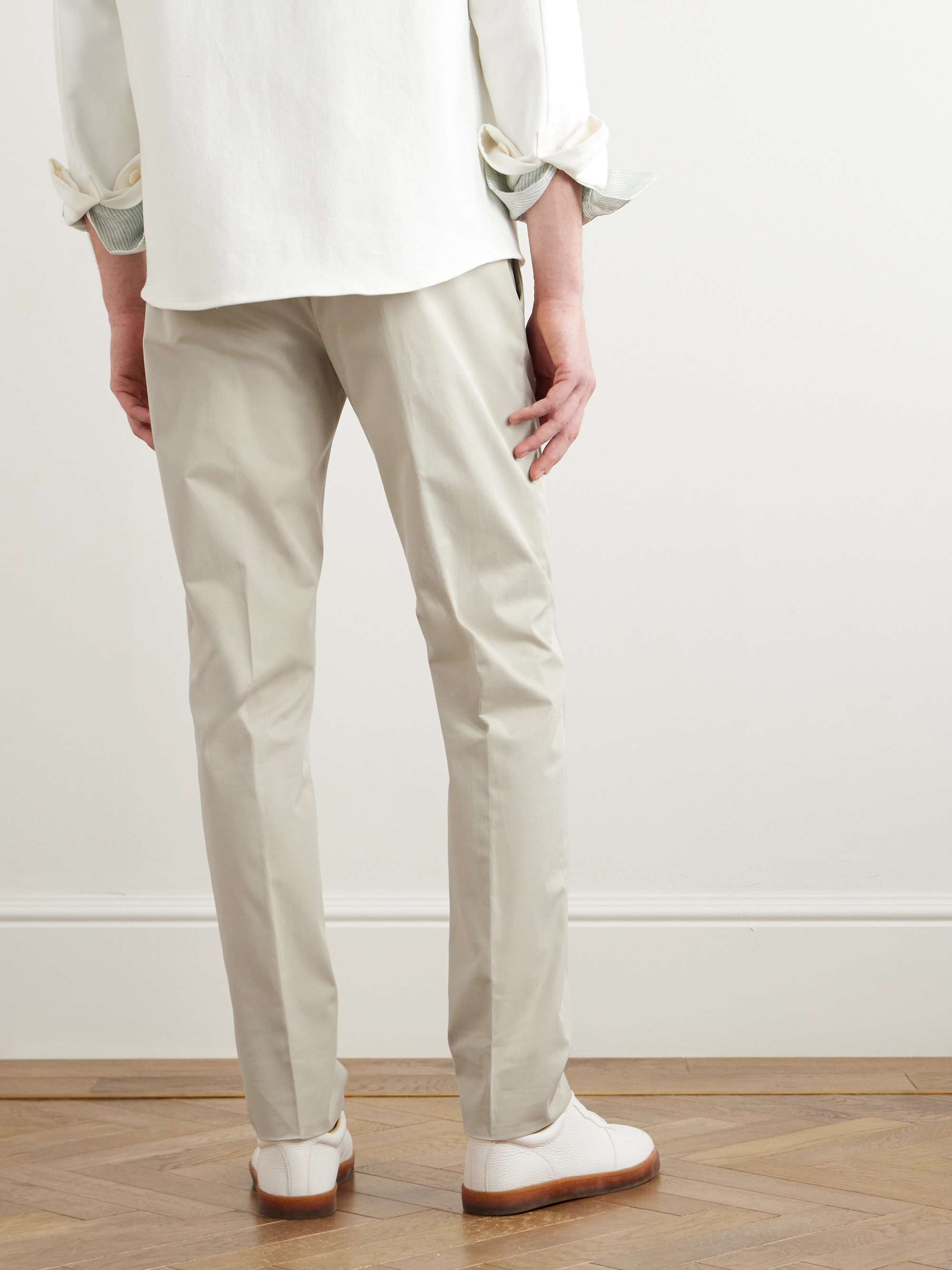 ZEGNA Straight-Leg Stretch-Cotton Twill Trousers for Men | MR PORTER