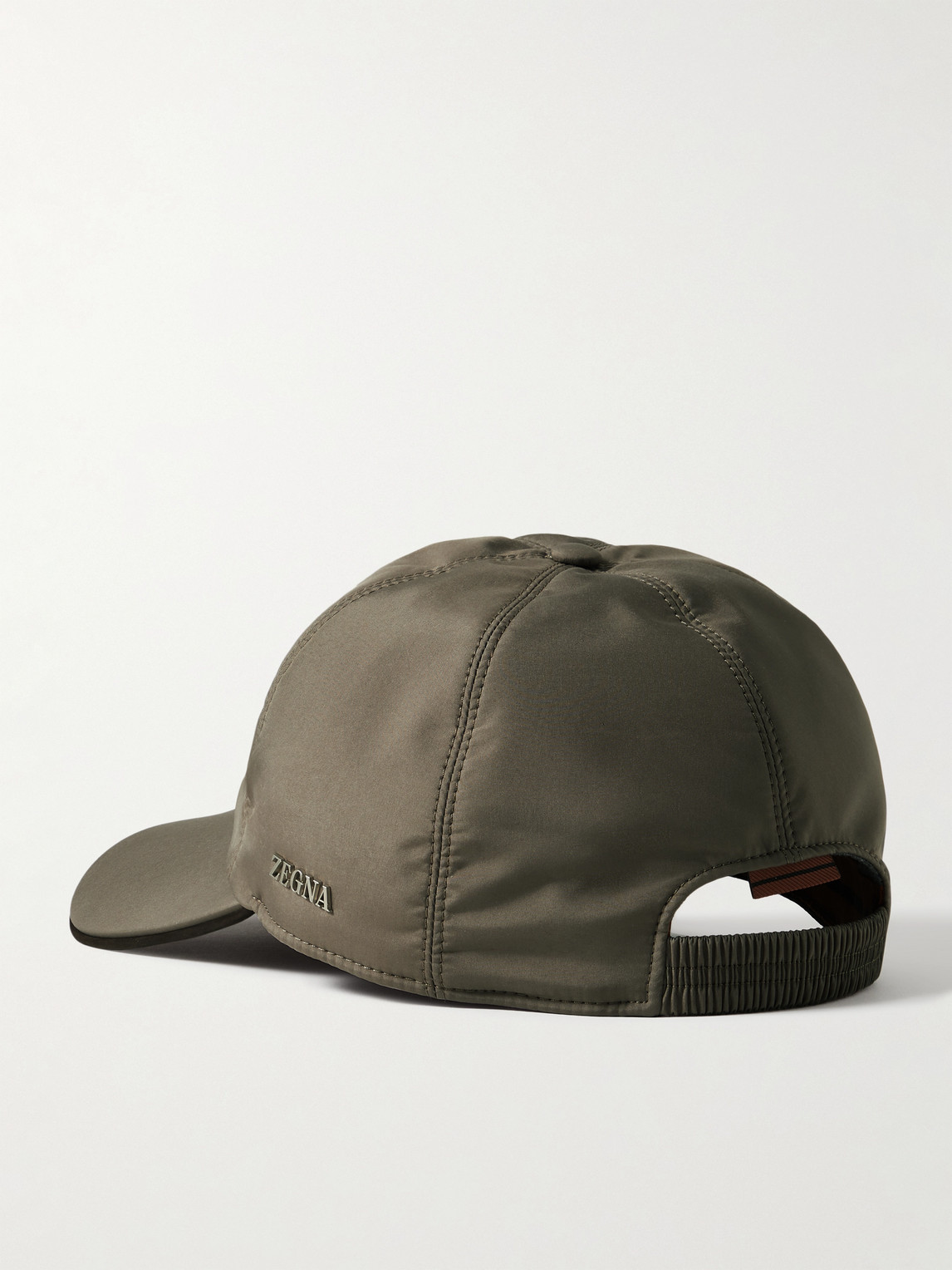 Shop Zegna Brezza Logo-embellished Shell Baseball Cap In Green