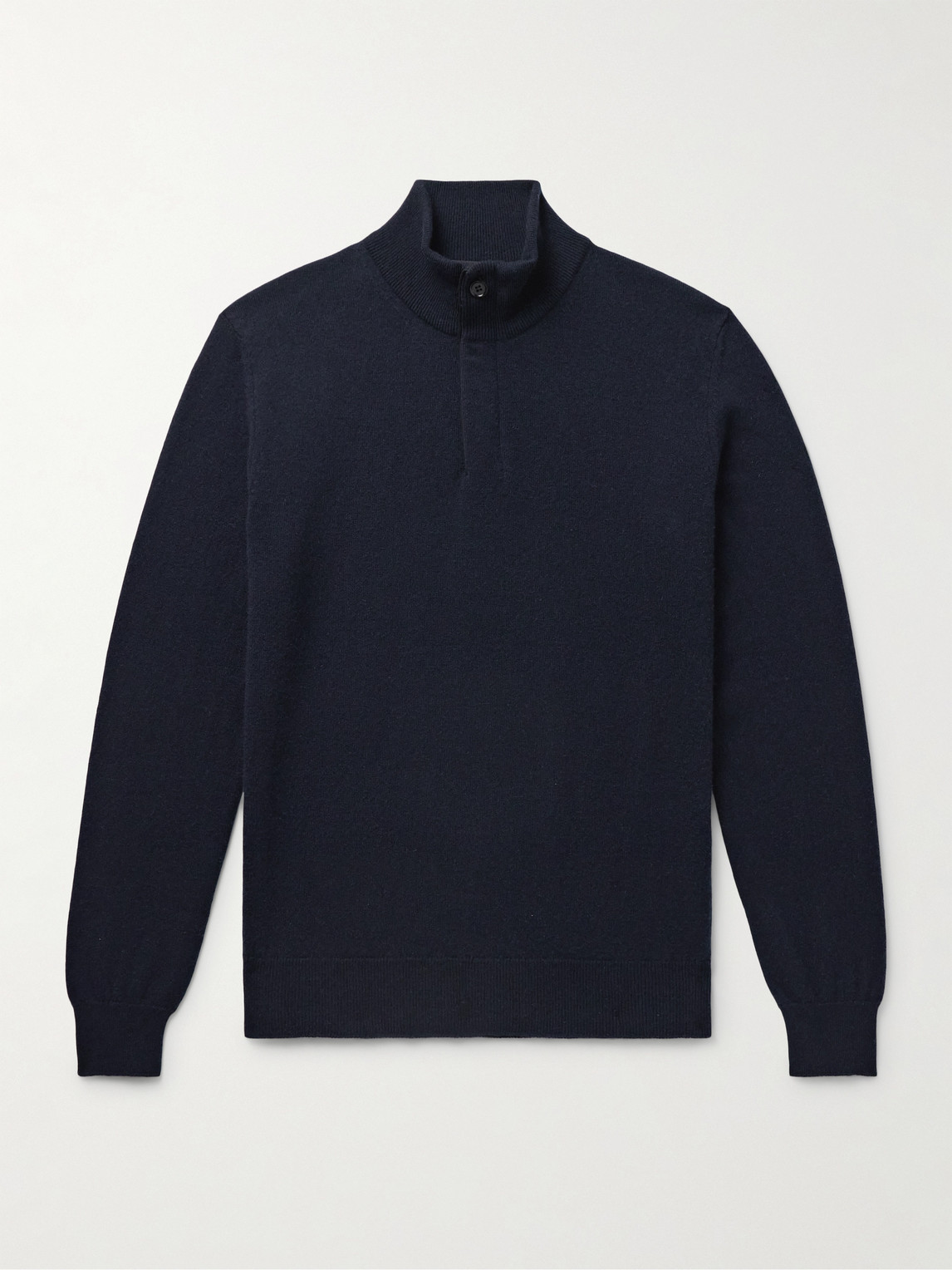 Zegna Oasi Nubuck-Trimmed Cashmere Half-Zip Sweater - Men