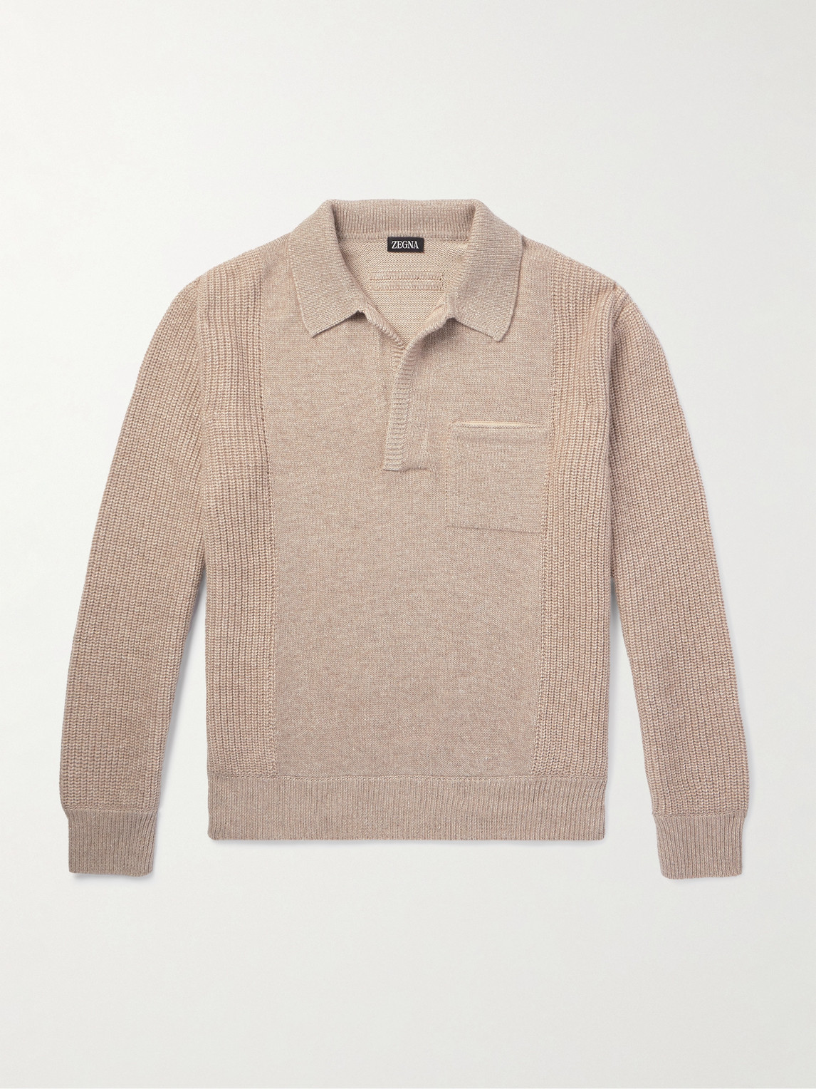 Zegna Ribbed Silk, Cashmere, Cotton and Linen-Blend Sweater - Men