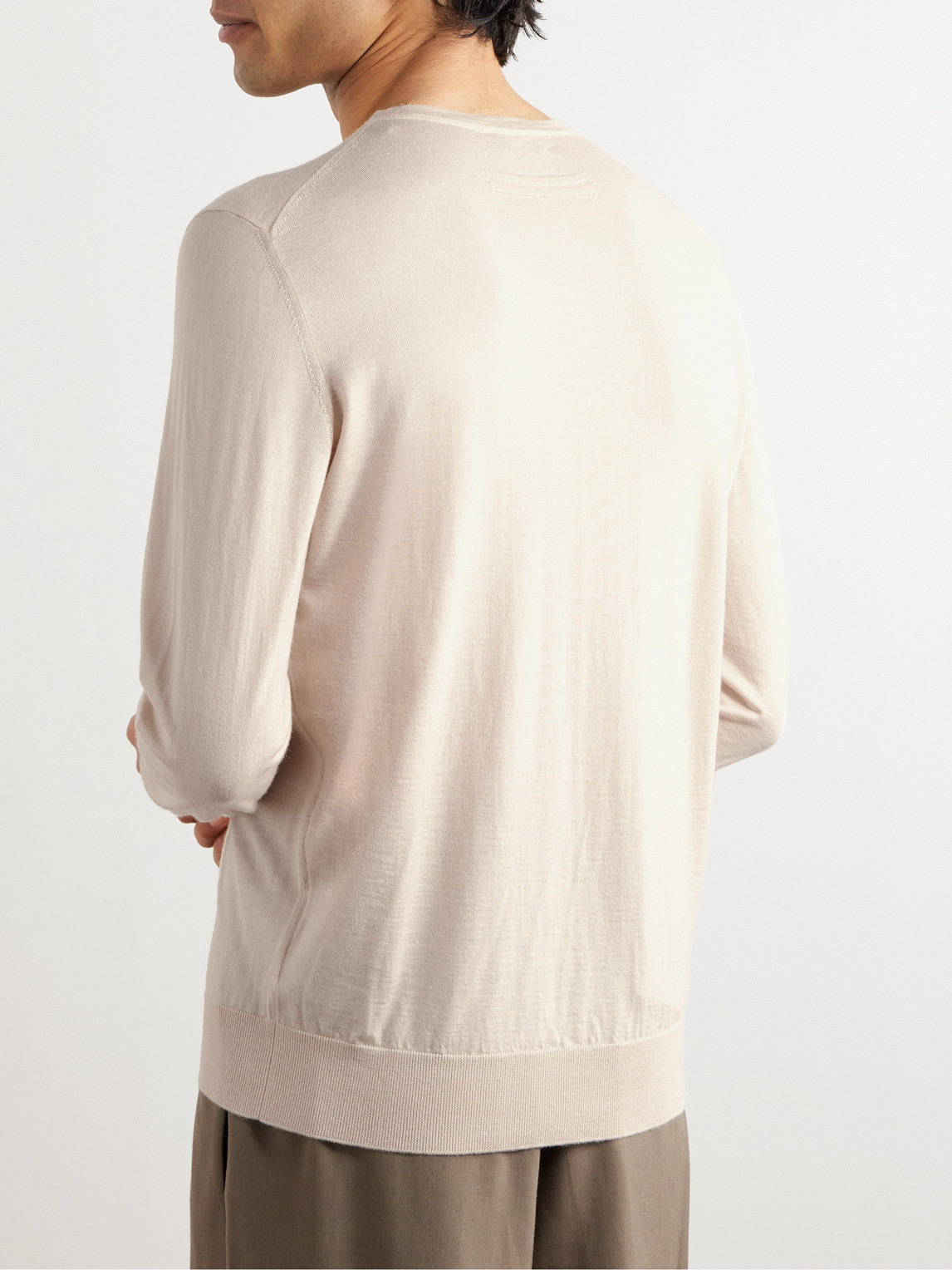 Zegna Cashmere And Silk-blend Sweater In Neutrals