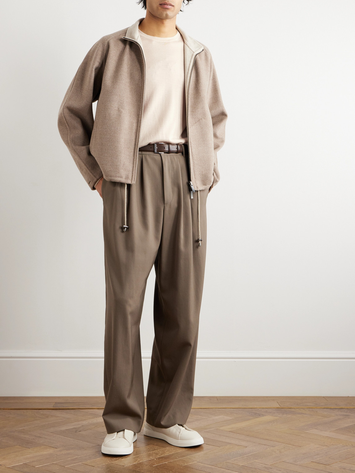 Zegna Cashmere And Silk-blend Sweater In Neutrals