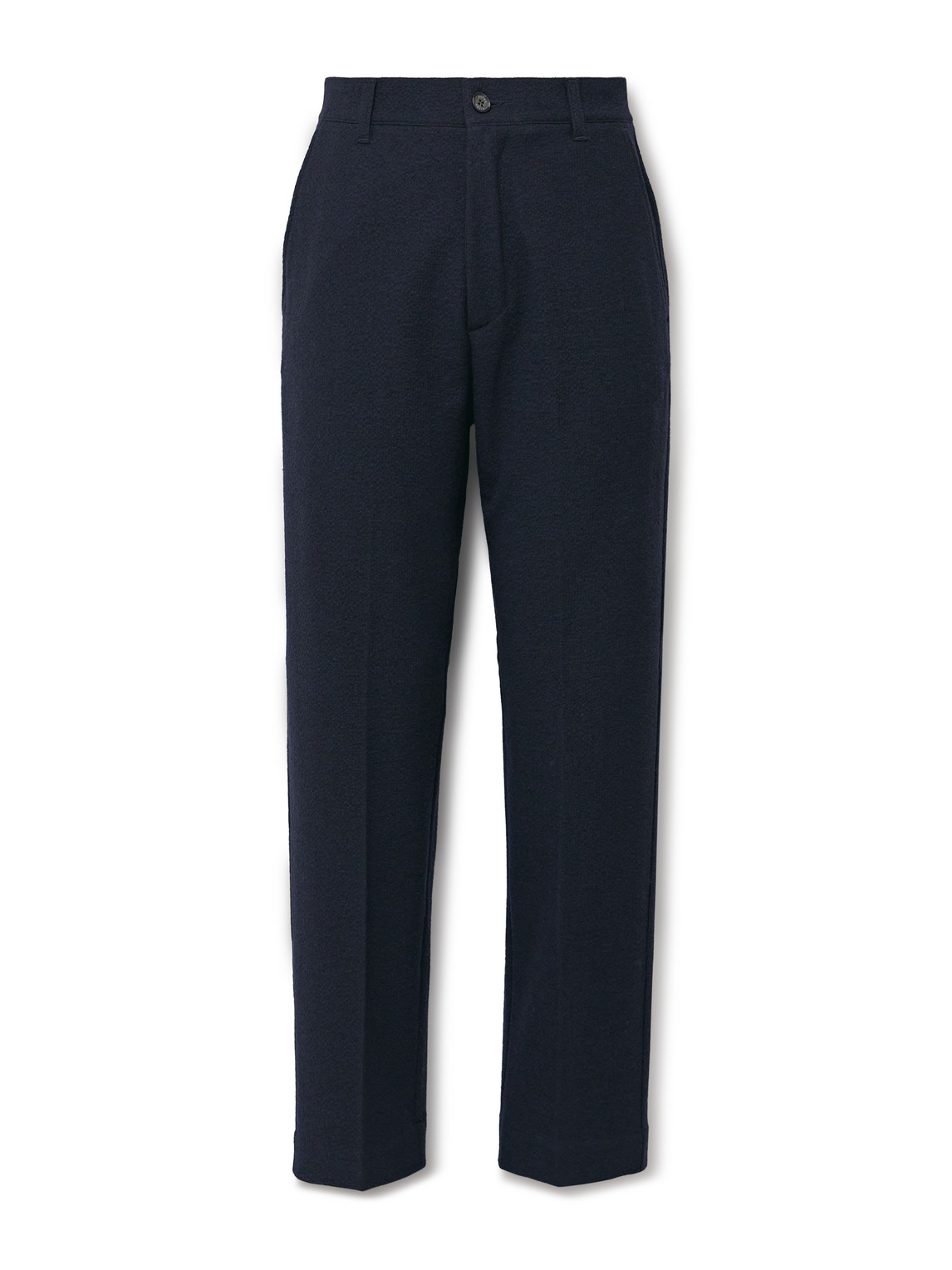 Altea Slim-fit Straight-leg Seersucker Trousers In Blue