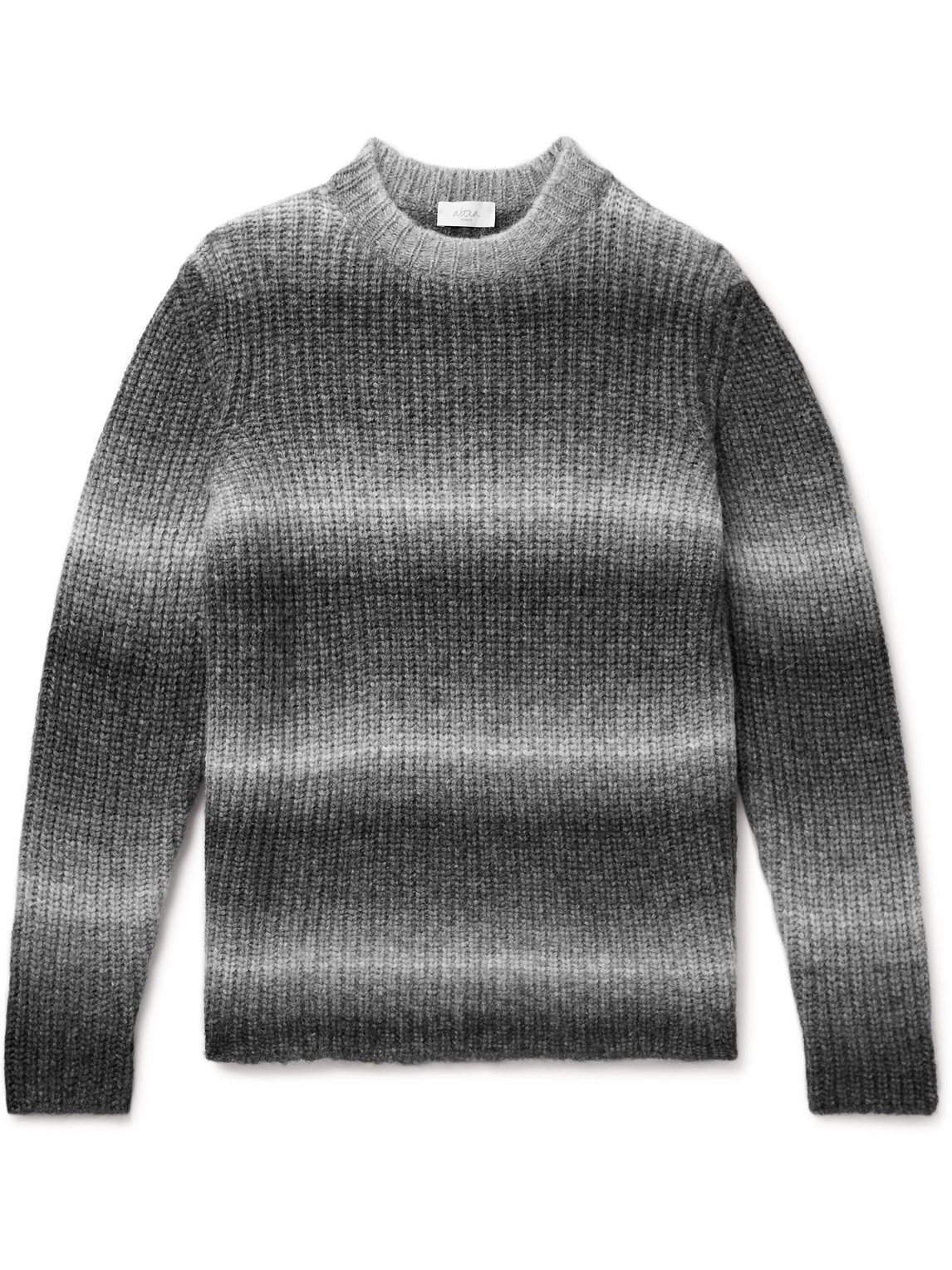 Altea Ribbed Striped Alpaca-blend Sweater In Gray