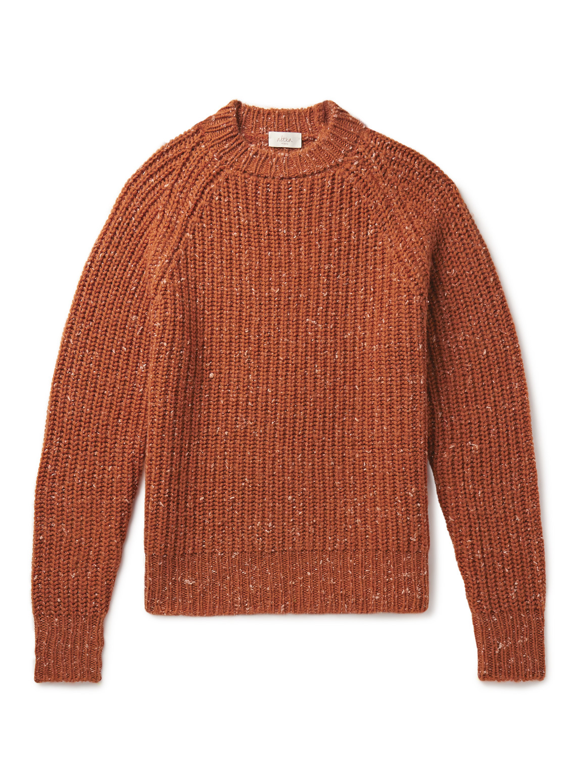 Altea Slim-fit Ribbed Wool And Silk-blend Jumper In Orange