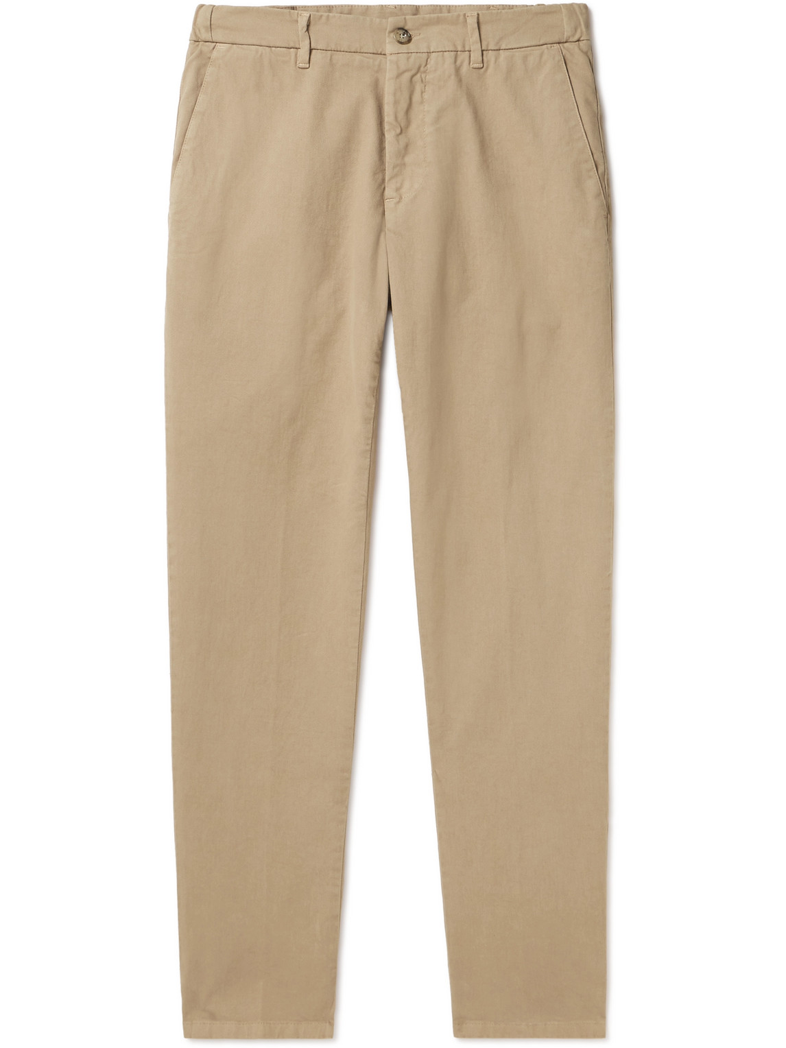 Altea Dumbo Straight-leg Cotton-blend Gabardine Trousers In Brown