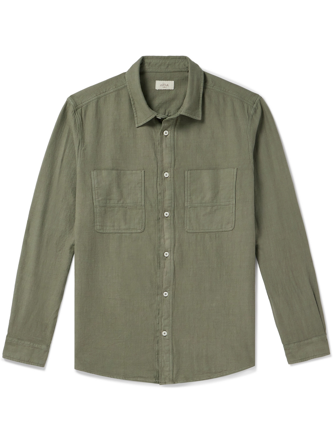 Altea Brando Cotton-twill Shirt In Green