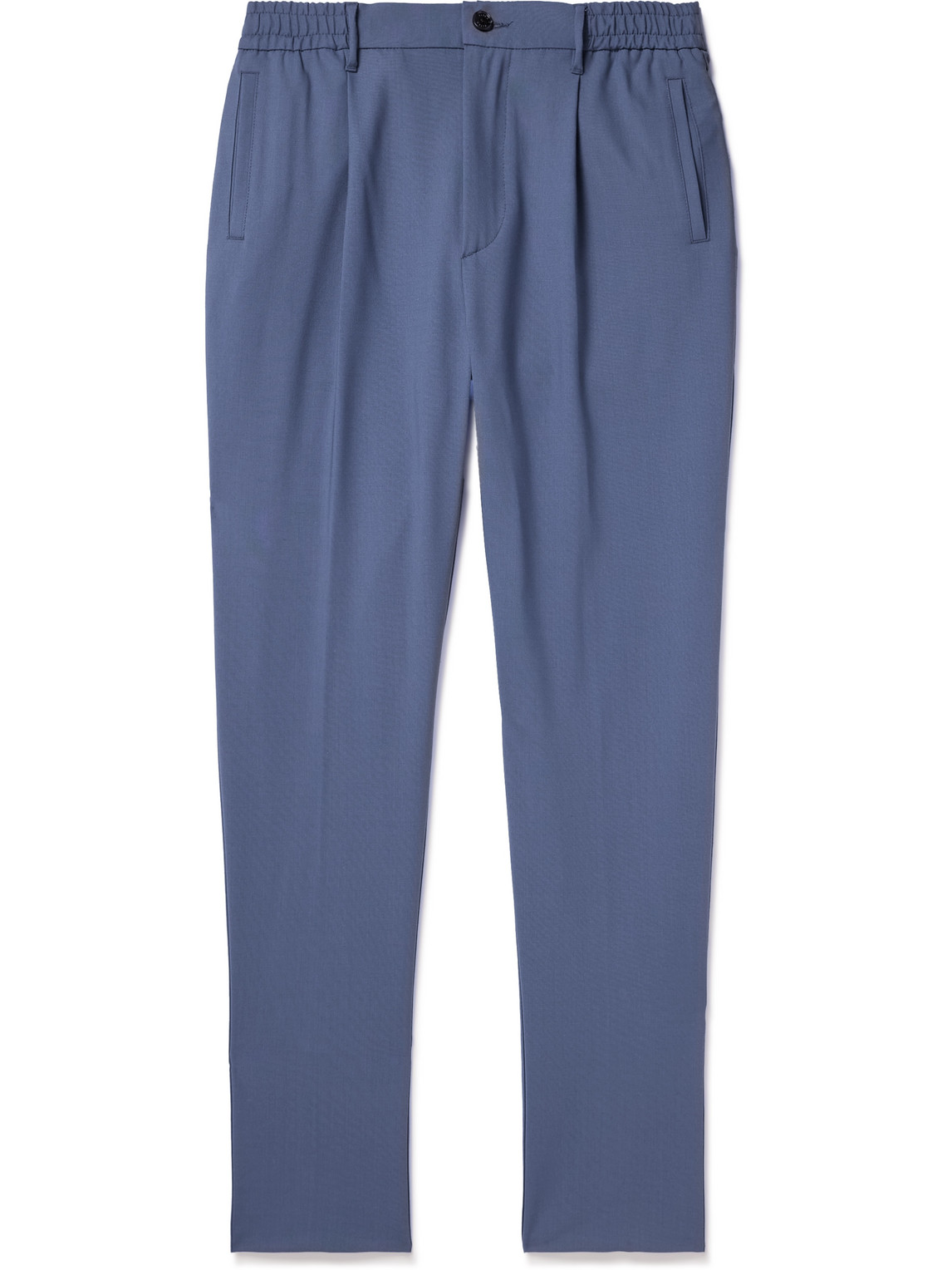 Altea Wayne Tapered Wool-blend Trousers In Blue