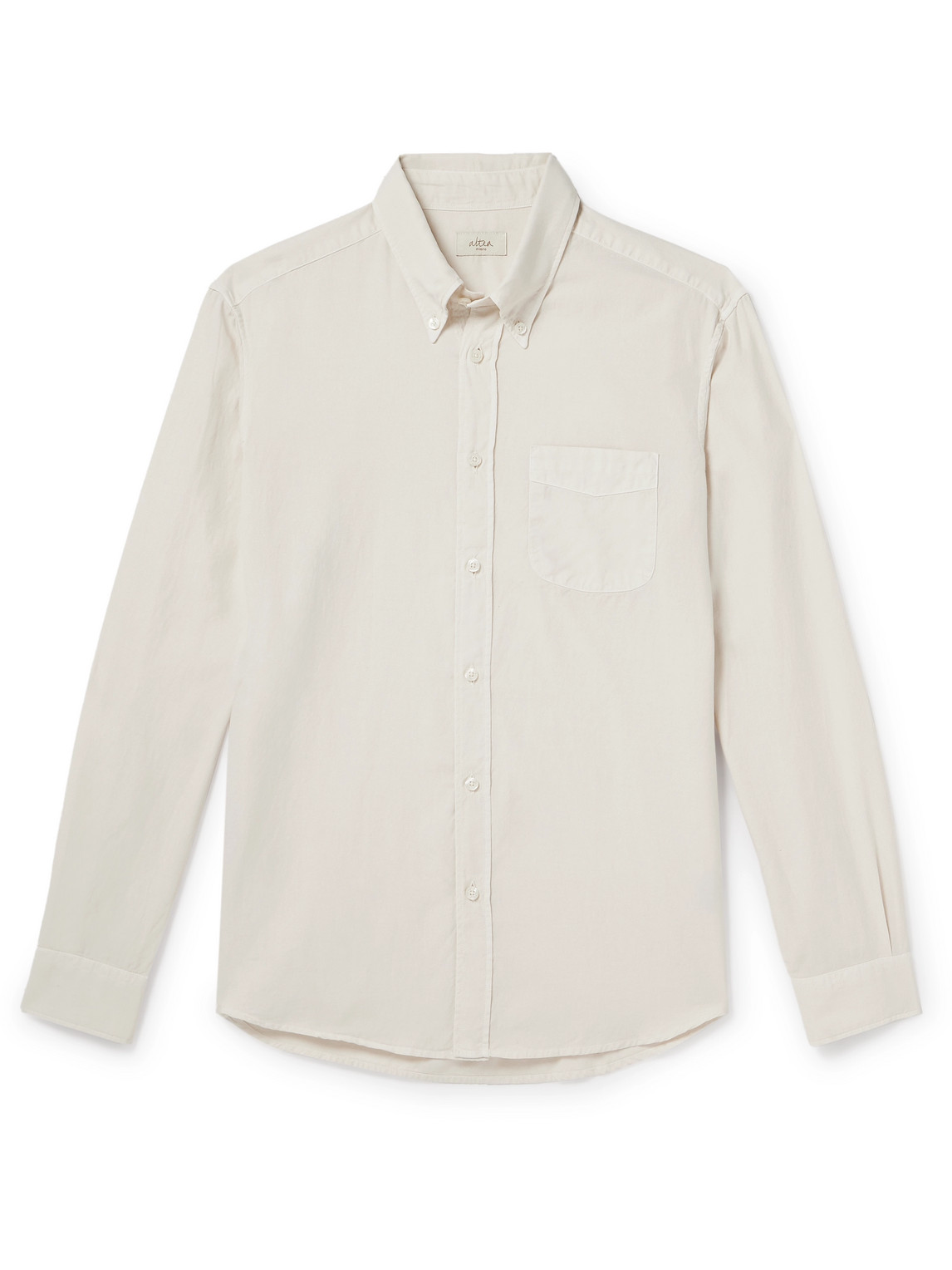 Altea Ivy Button-down Washed Lyocell And Cotton-blend Twill Shirt In White