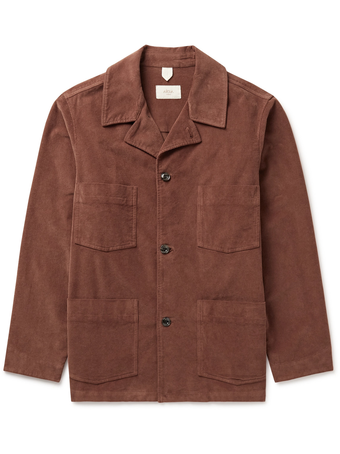 Altea Adler Stretch-cotton Corduroy Overshirt In Brown